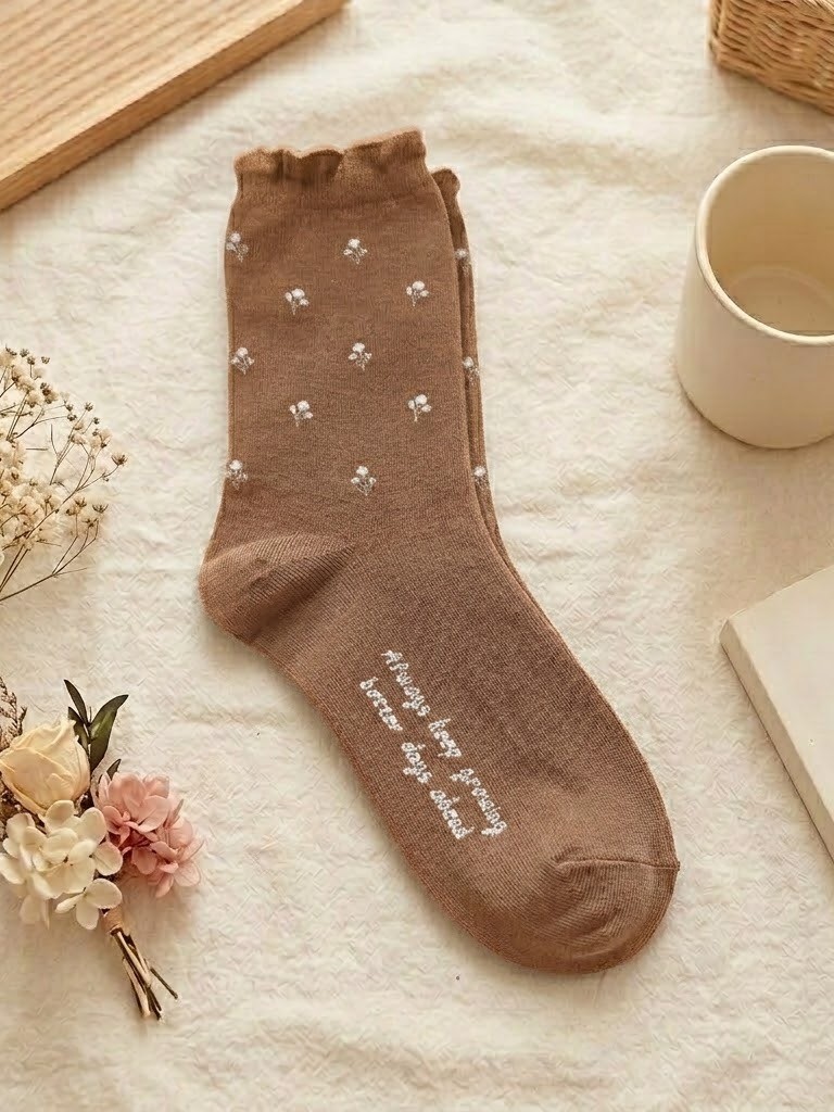 Korean Berry Bloom Women's High Crew Socks 