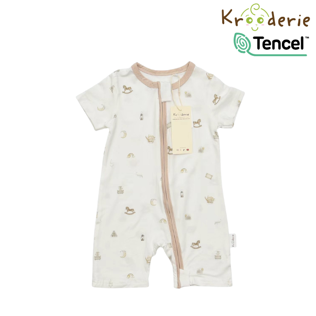 Krooderie TENCEL Short Sleeve Short Pant Zip Romper