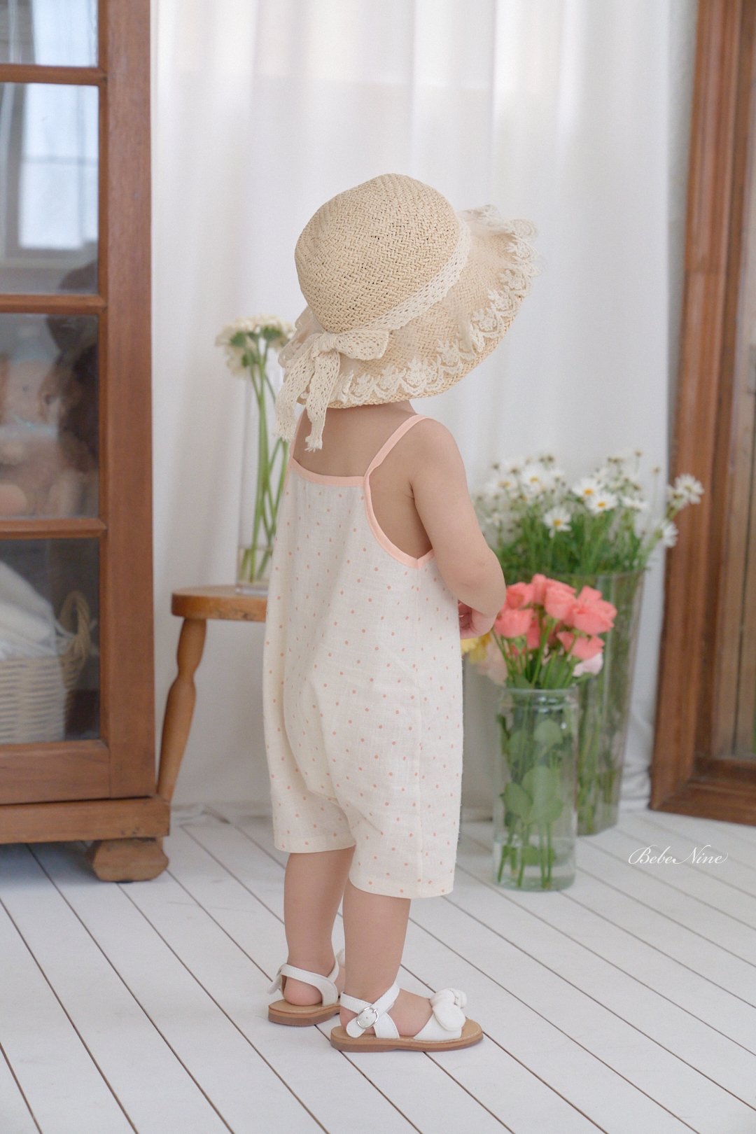 ☀️預訂 韓國直送☀️🇰🇷Bebenine兩色波點絲帶吊帶連身服