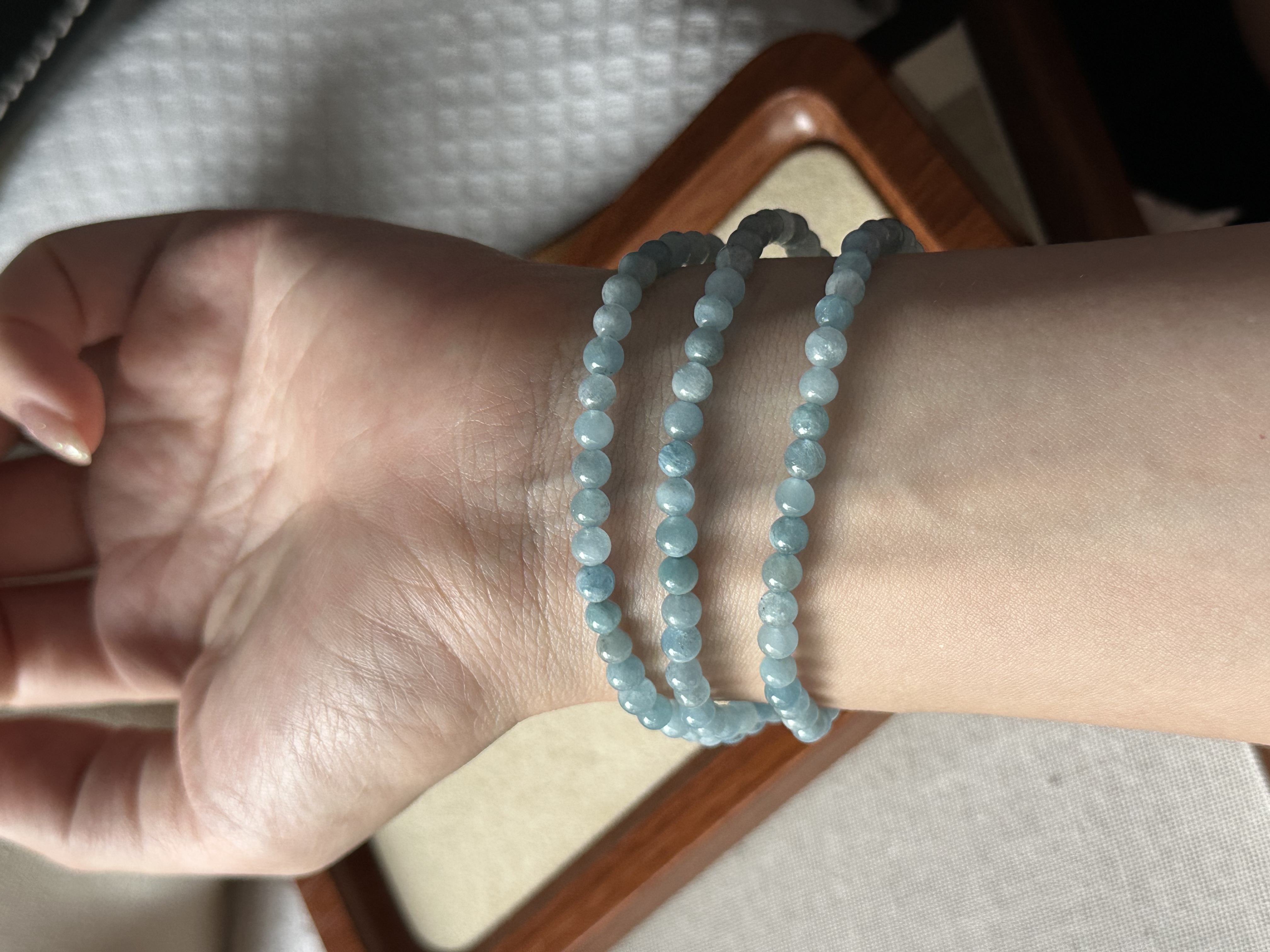 三圈海蓝宝 ｜ 3 laps Aquamarine 4mm+ 