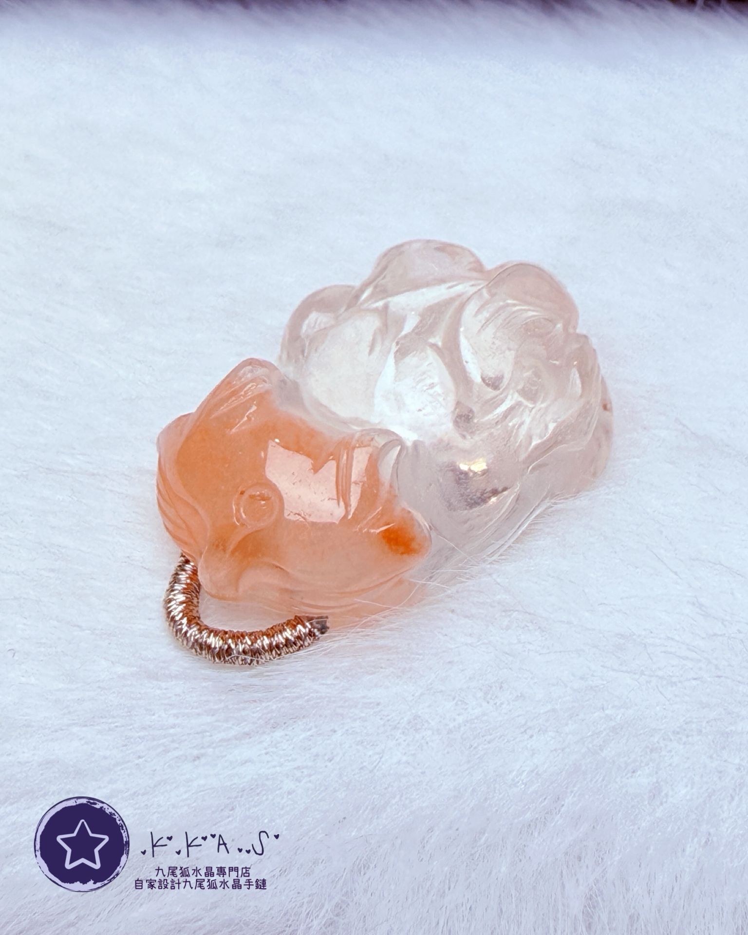 K00136 紅兔年 鴻運當頭九尾狐 - 吊墜/手牌兩用款