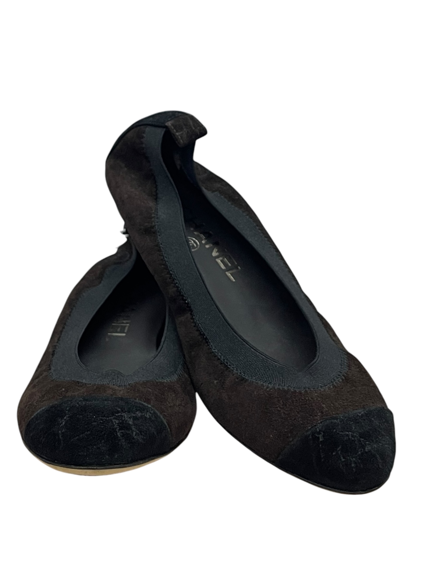 Pre-Owned Chanel Suede Cap Toe Ballerina Flats / Product Code: 080520