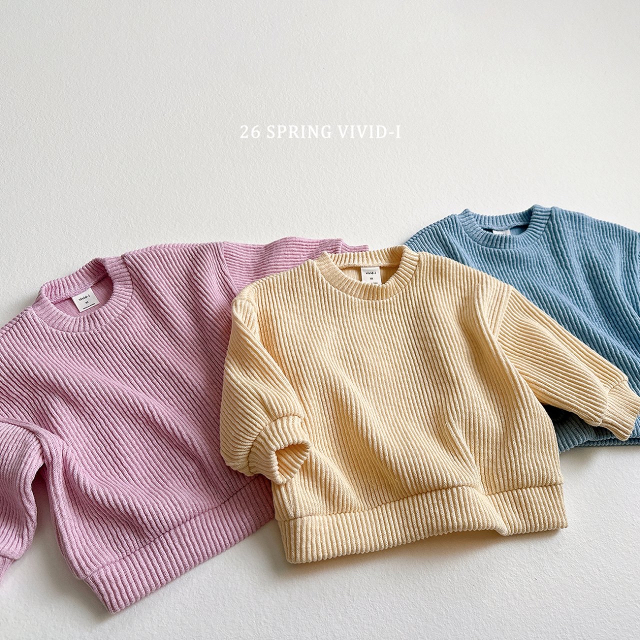 🌸預訂 韓國直送🌸🇰🇷VIVIDI三色寬鬆羅紋針織衛衣