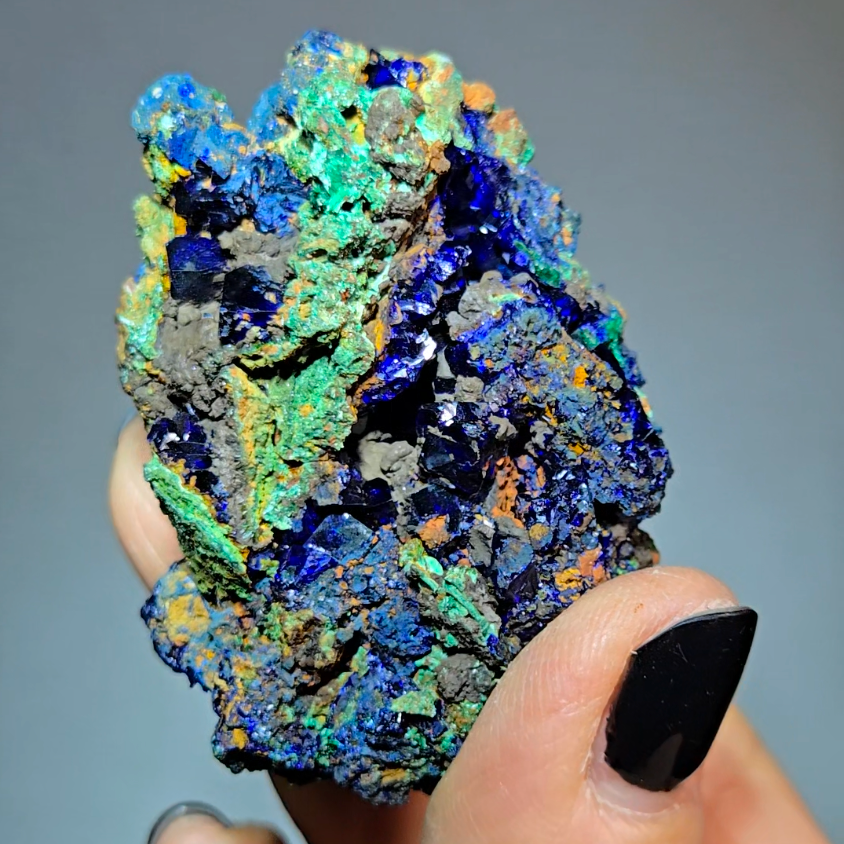 Rare cubic azurite specimen - AZ23