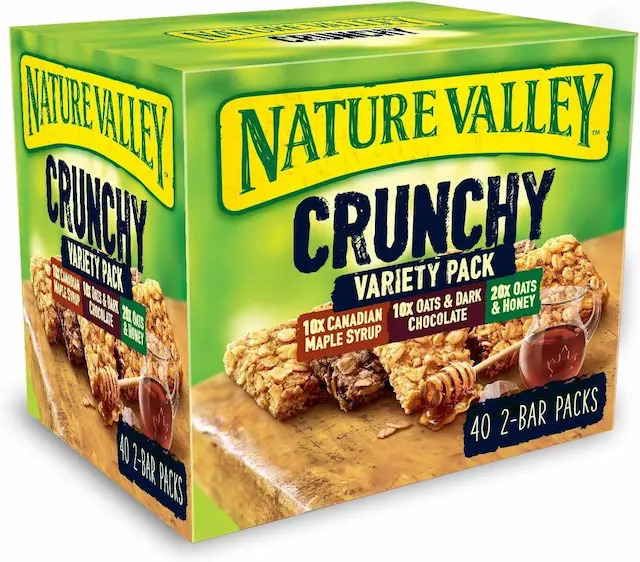 開市客 Costco - Nature Valley 天然香脆燕麥脆條 40條 (3款口味：燕麥蜂蜜味x20, 加拿大楓糖漿味x10, 燕麥朱古力味x10) 雜錦多款口味 燕麥棒 平行進口