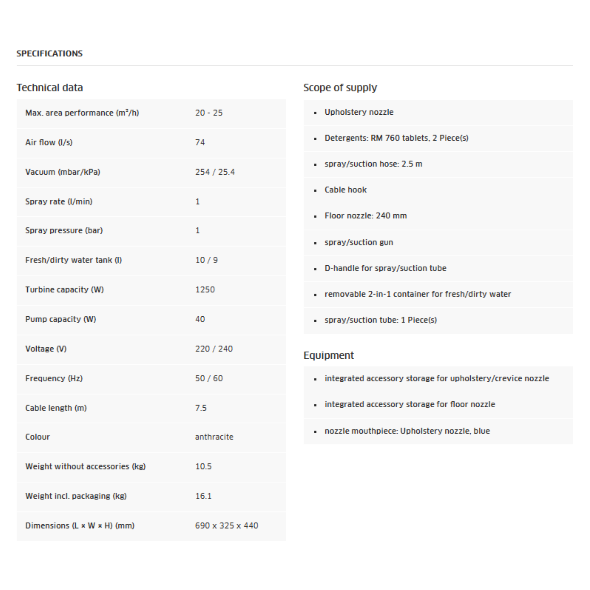 Karcher Puzzi 10/1 Spray Extraction Cleaner (Puzzi 10/1)
