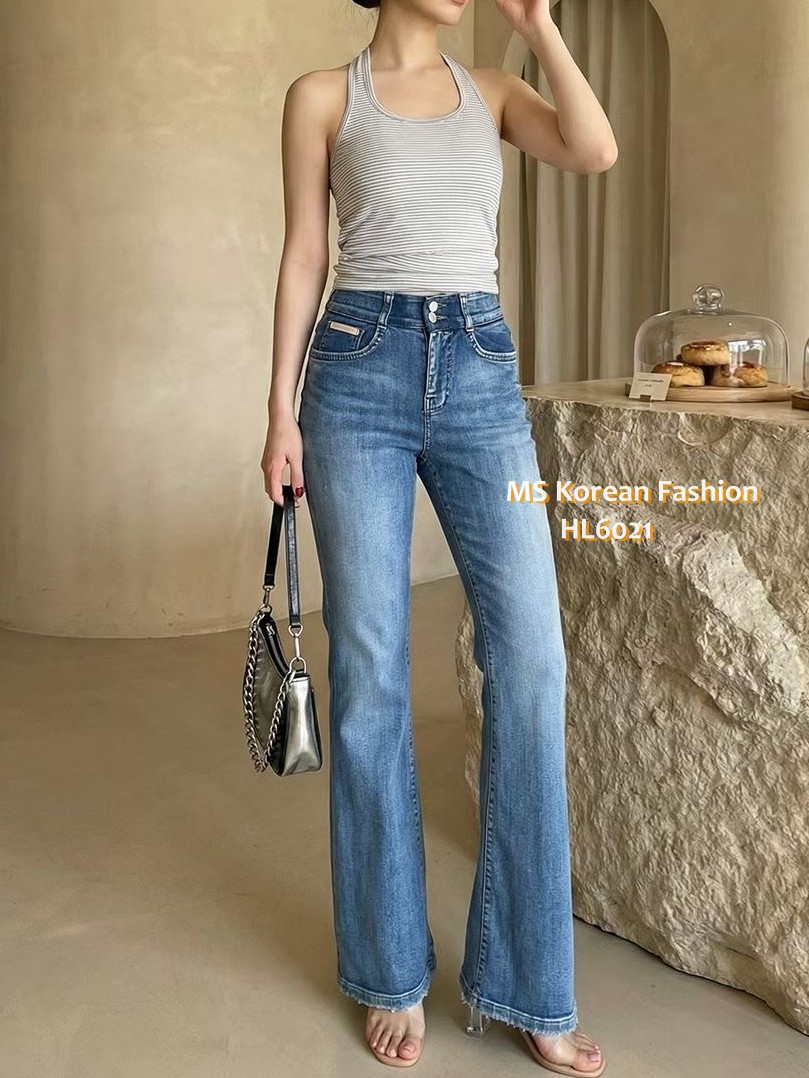 HL6021 韓國🌼Howluk高腰雙鈕喇叭牛