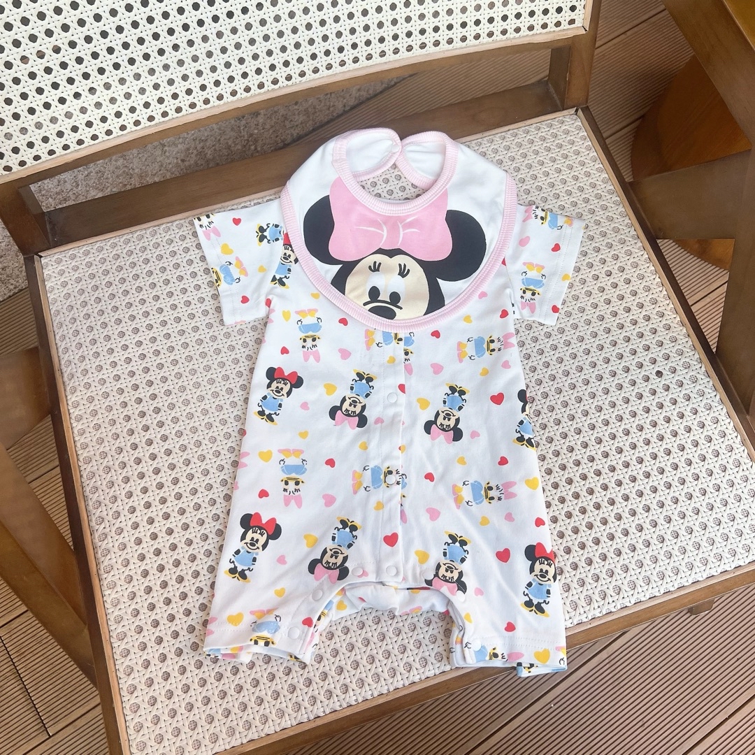 A0074 米妮爬服連口水巾套裝