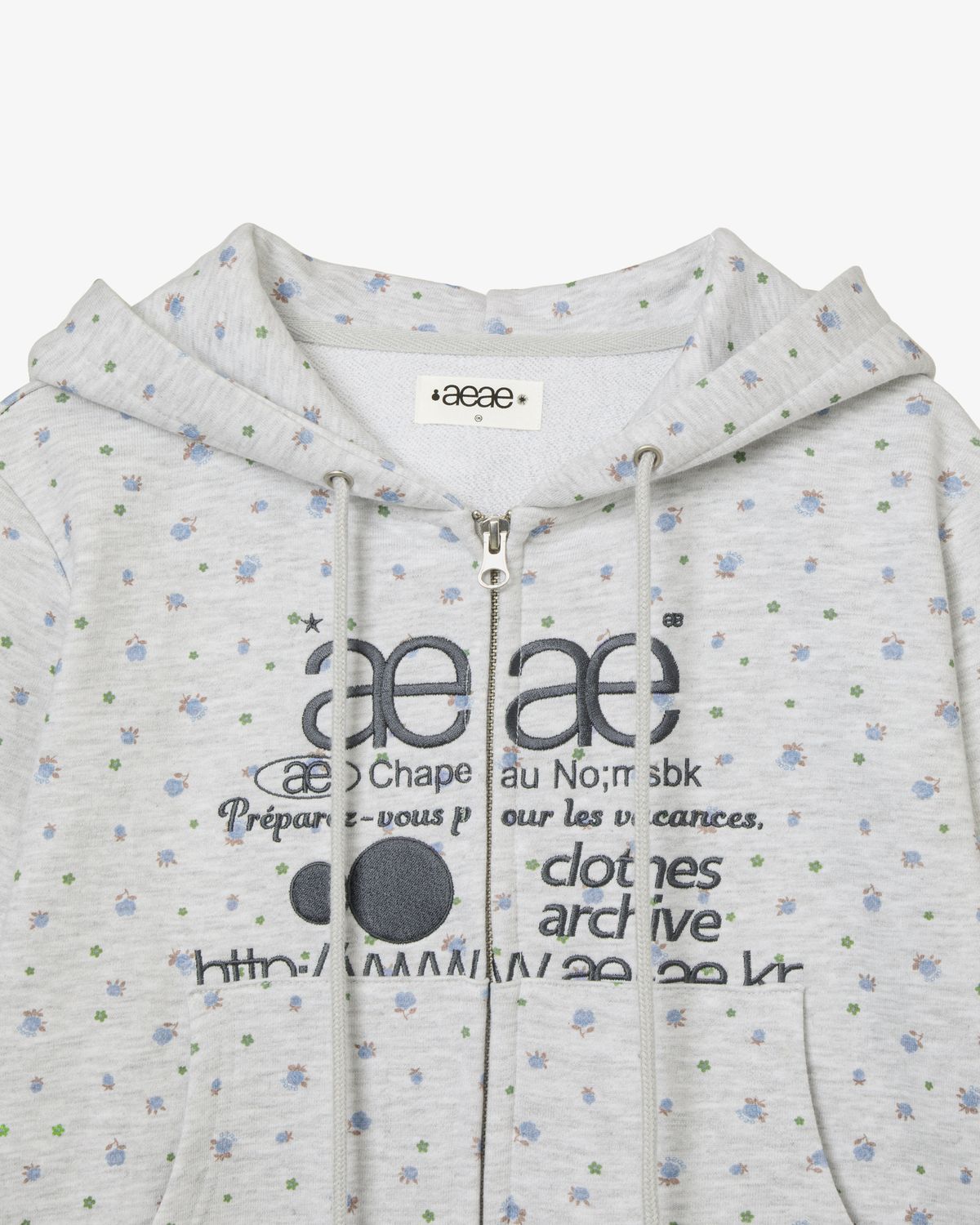 🇰🇷訂購｜aeae 26SS｜WEB LOGO FLOWER CROP HOOD ZIP UP 2色 