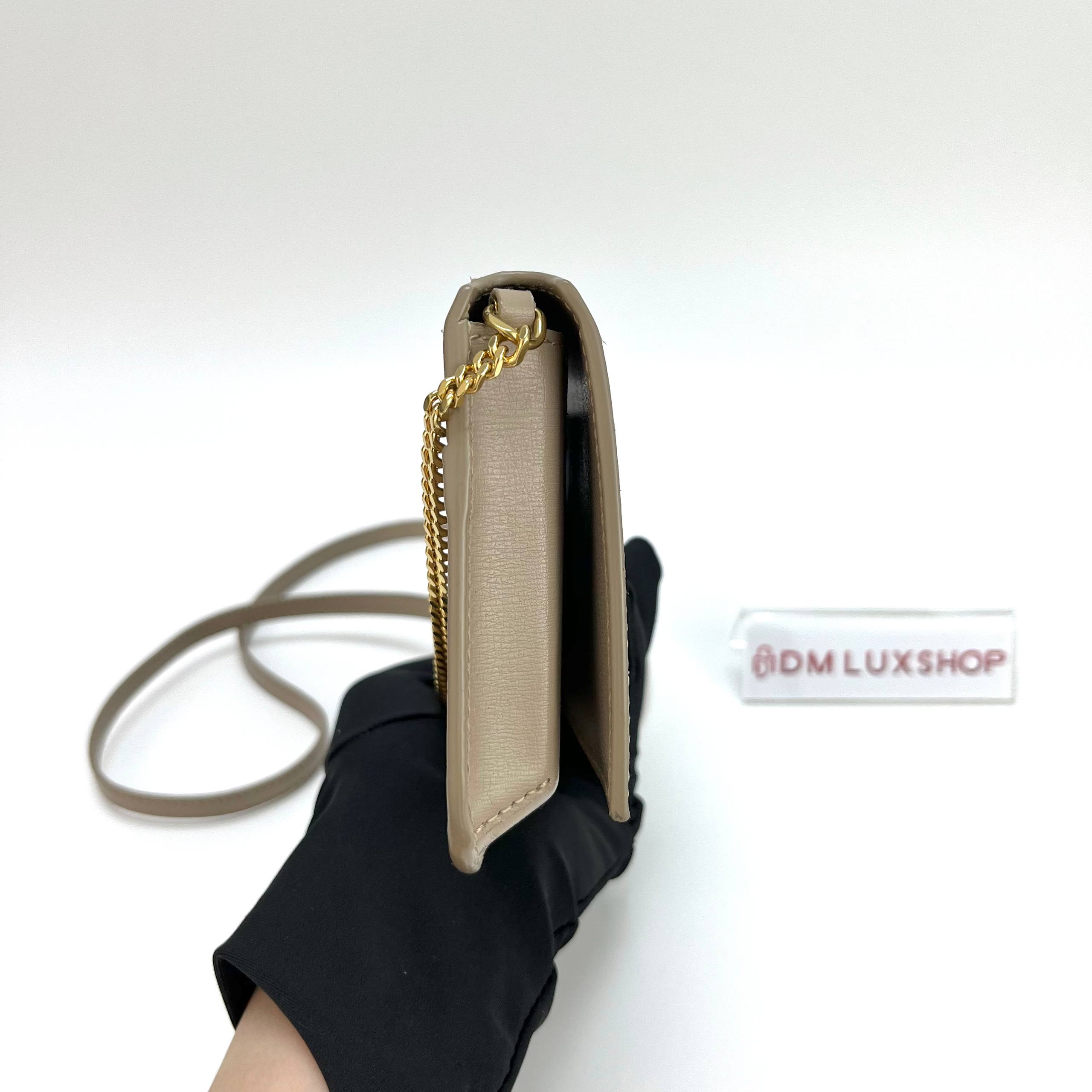 YSL Cassandre Beige Phone Holder Crossbody GHW