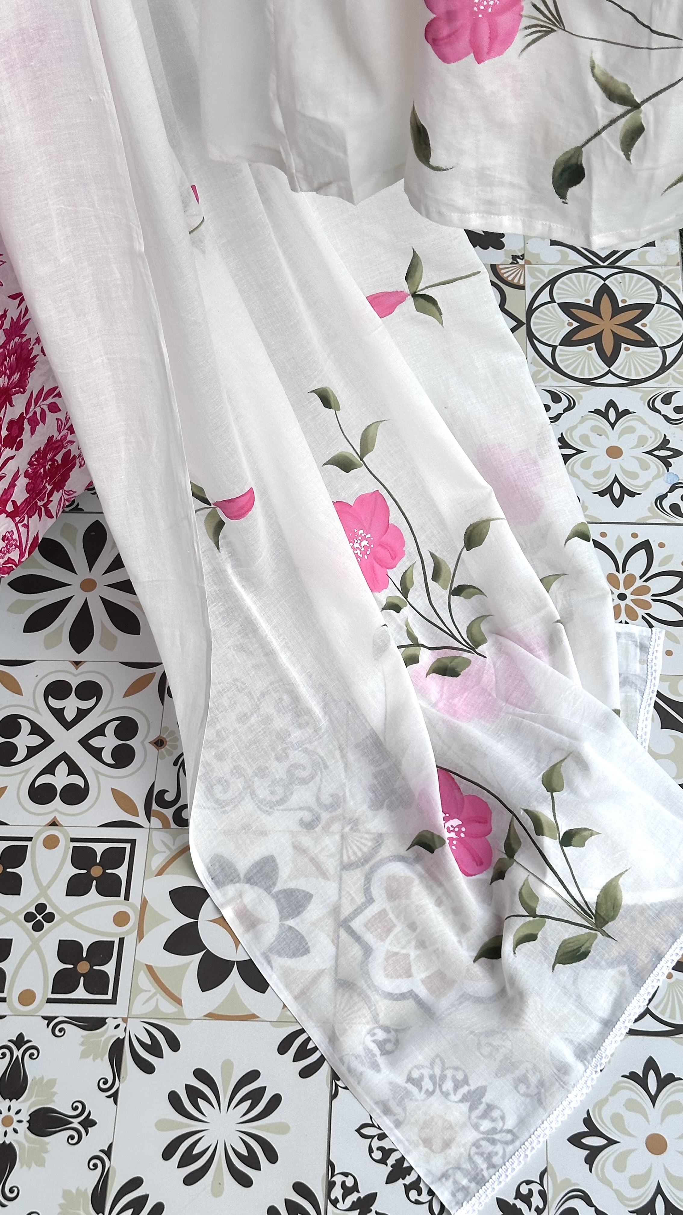Pure Cotton Handpainted Kurta set with