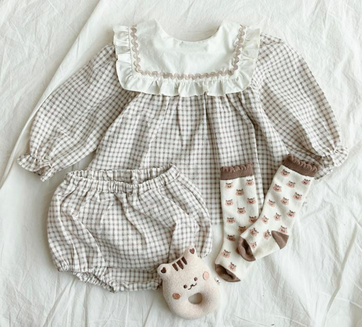 Dot to Dot 泡泡花邊雪紡衫褲套裝 (18-24個月)