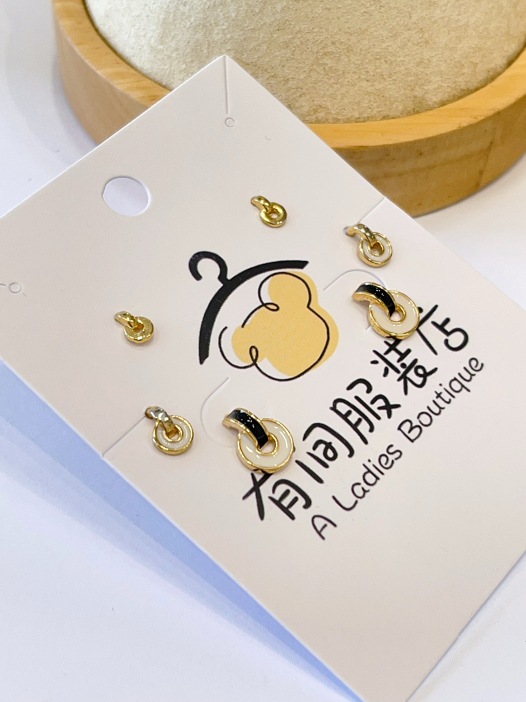 绿色系小圈耳环套装