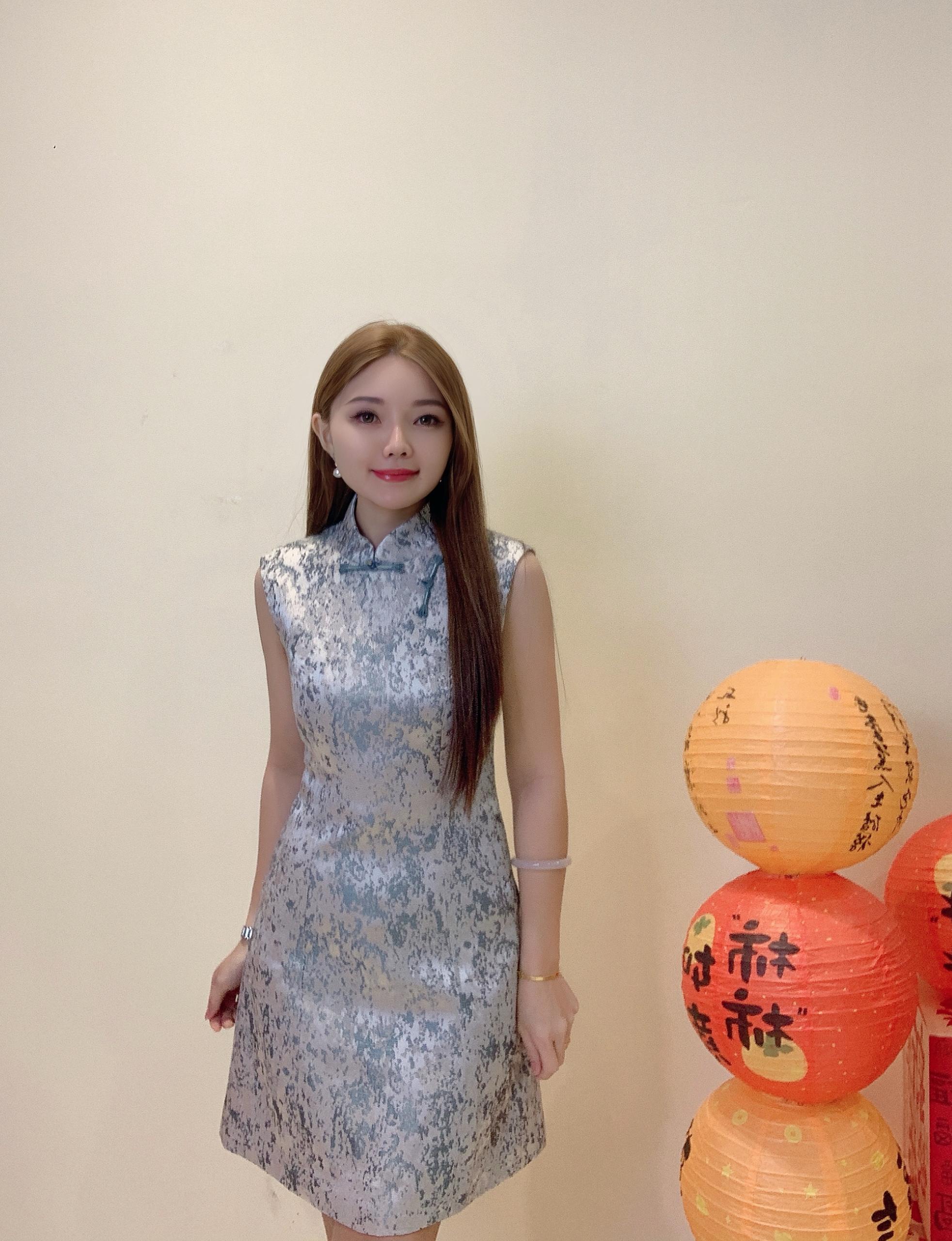 无袖旗袍连身裙 D0099