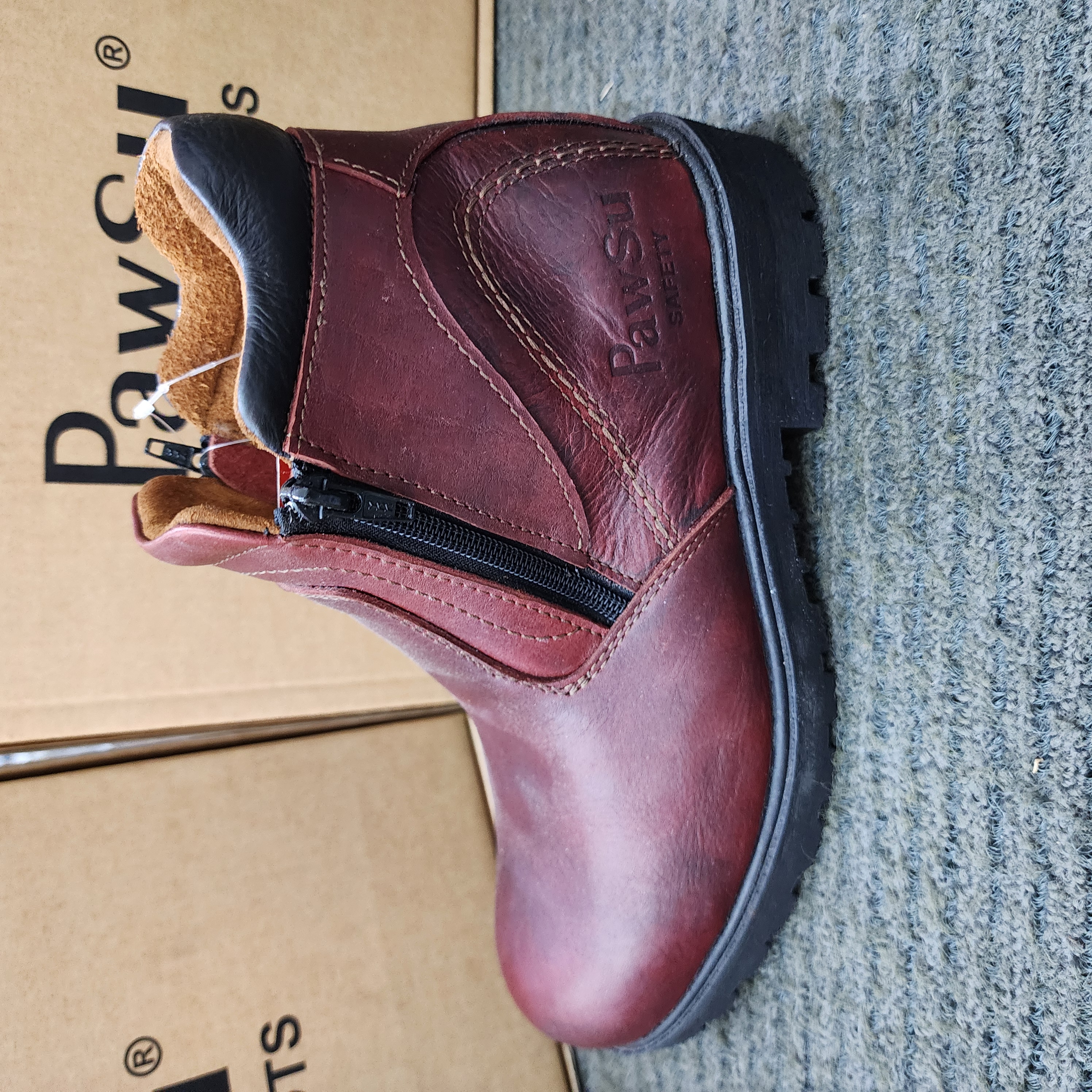 PAWSU MEN'S SAFETY BOOT / STEEL TOE PLATE HEAVY DUTY SAFETY BOOT / KASUT KERJA LELAKI PS902 SERIES ZIP-ON SAFETY Kasut Keselamatan Lelaki Kerja Lasak Zip