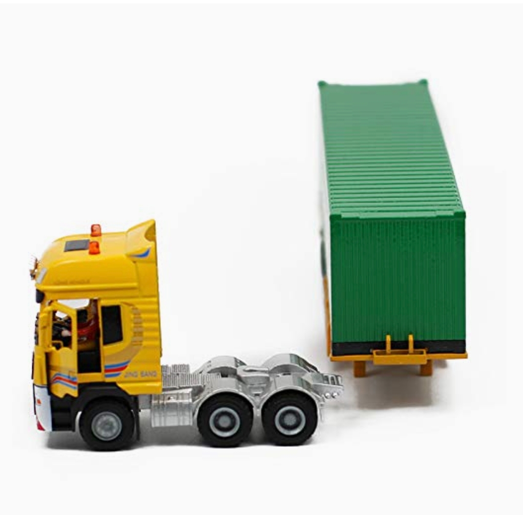 兒童1:50合金貨櫃車模型 Evergreen重型貨車模型 Container Truck Toy 合金拖頭貨櫃車玩具 回力車模型 男童玩具 cos車系列 