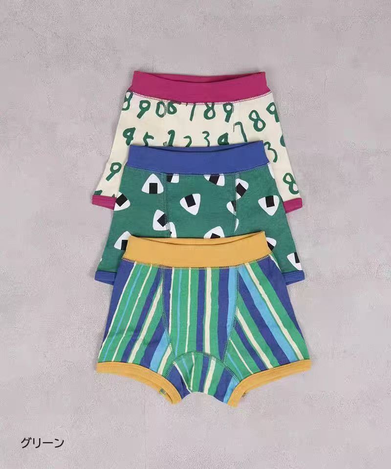 預訂款～日單 markey’s 數字+飯團+條紋款平腳底褲仔（一包三條)