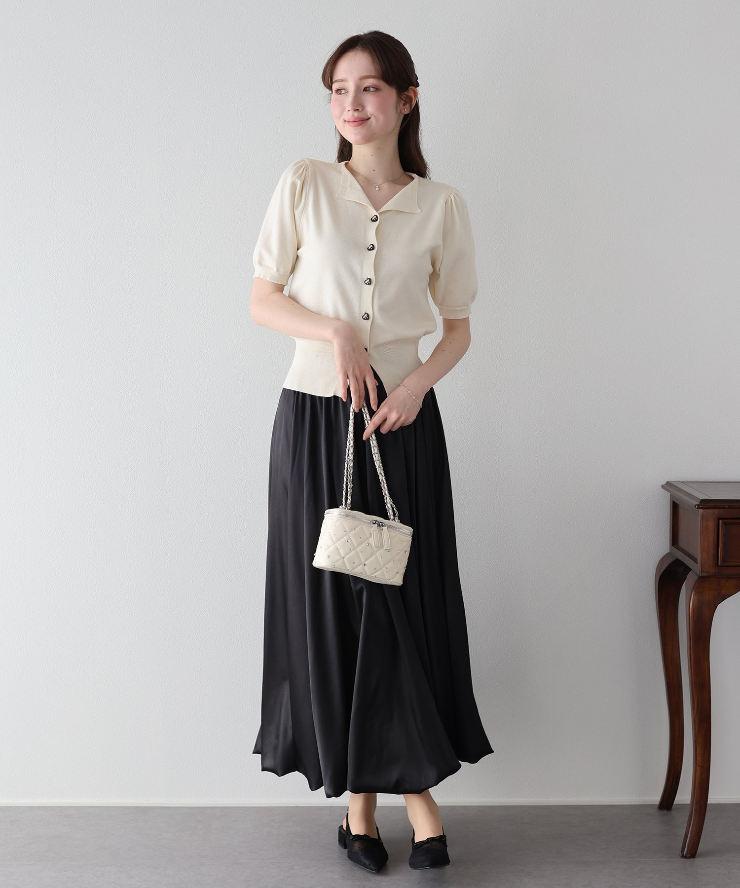 <JP> Spring Soft Heart Bowknot Polo Knit * 3色入 <預購>