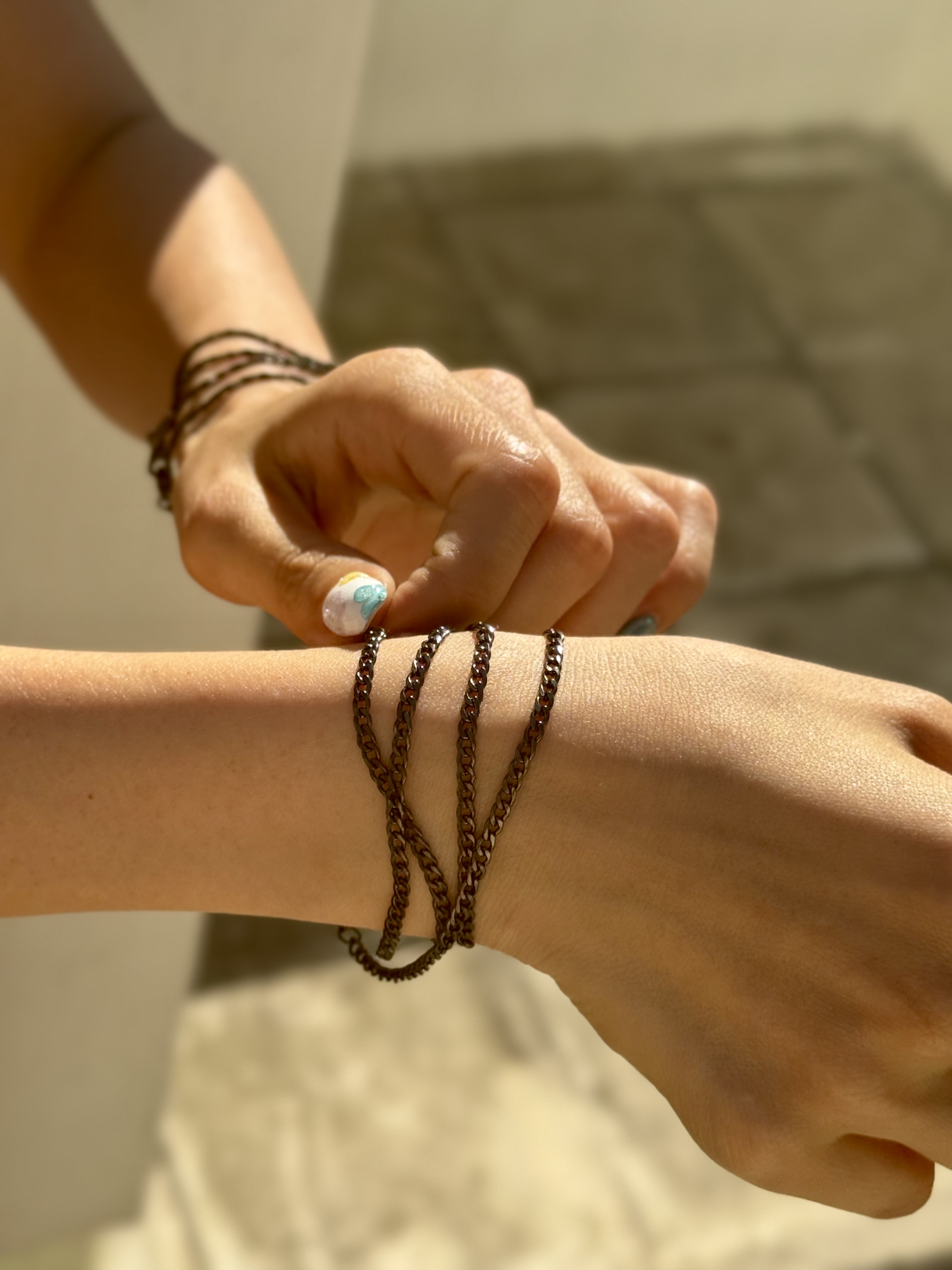 Black circle stainless necklace