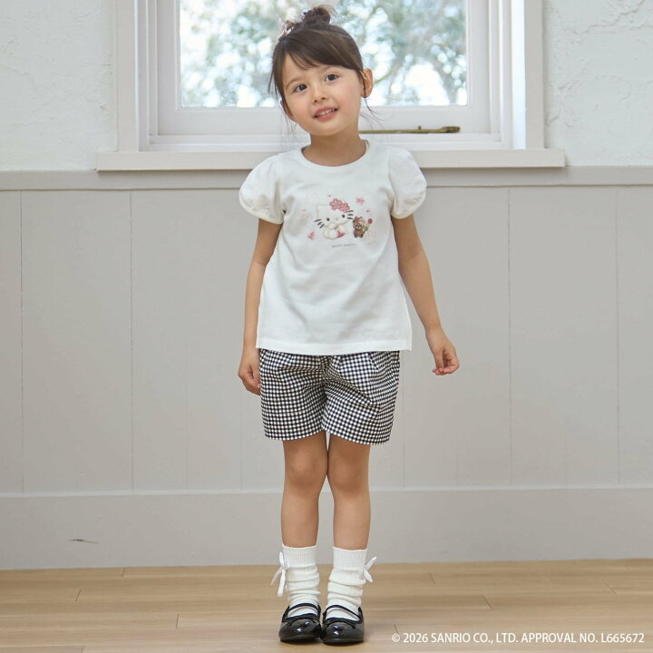 🇯🇵預訂 日本直送🇯🇵Petit Main x Sanrio系列三色人物賞櫻刺繡貼花短袖上衣