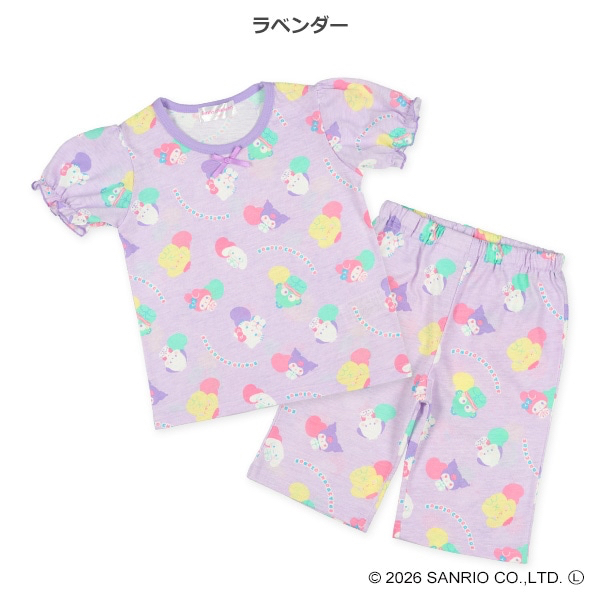 🇯🇵預訂 日本直送🇯🇵清爽材質Sanrio人物滿印絲帶短袖家居服上下套裝n