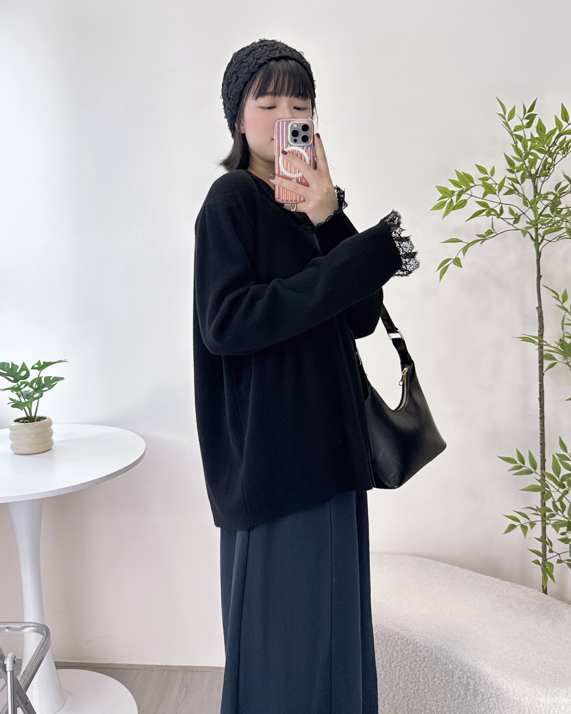 拼蕾絲極柔軟棉花糖針織 2色