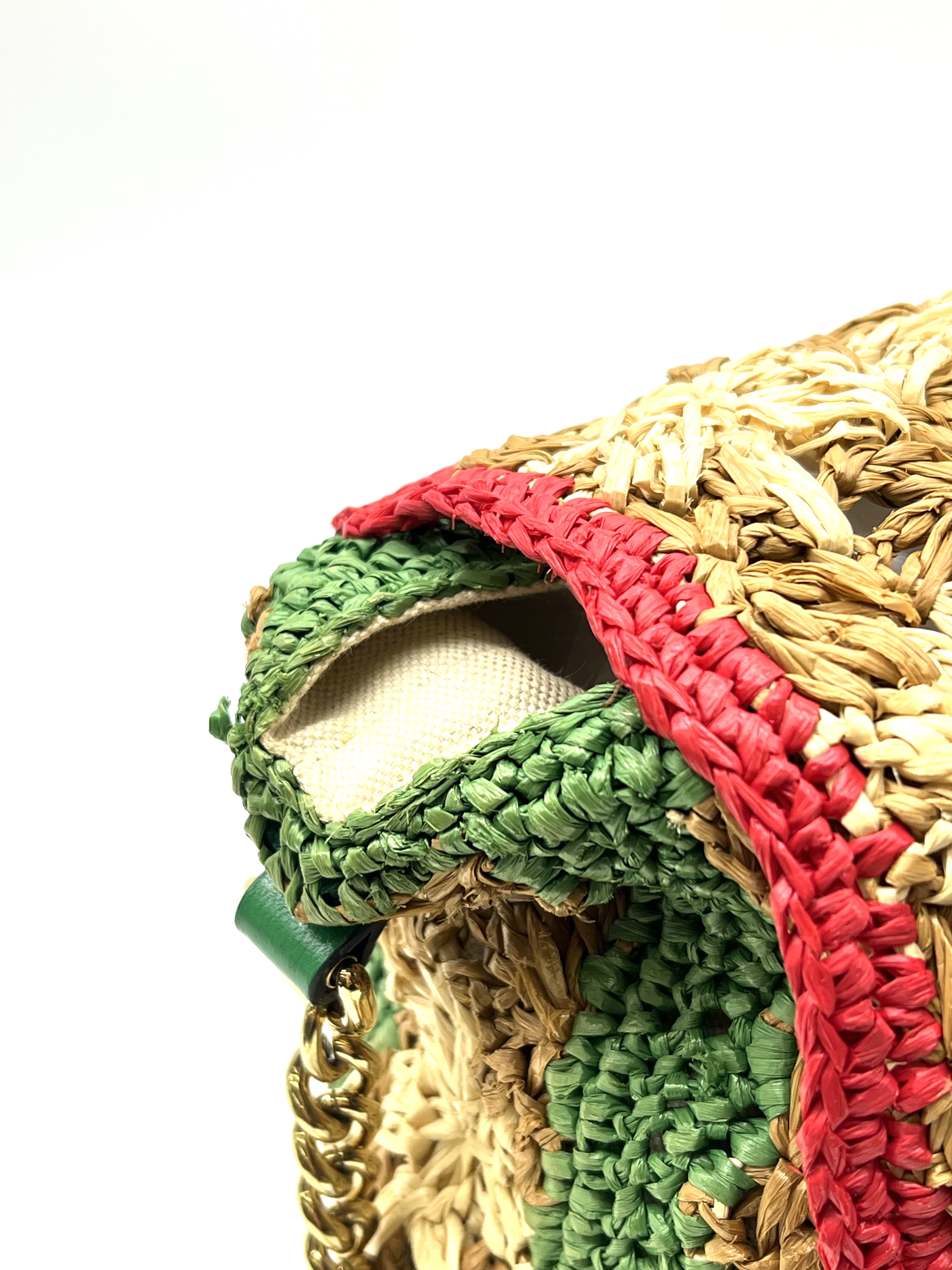 Pre-Owned GG Marmont Raffia Crochet Flower Shoulder Bag / Product Code: 26051202