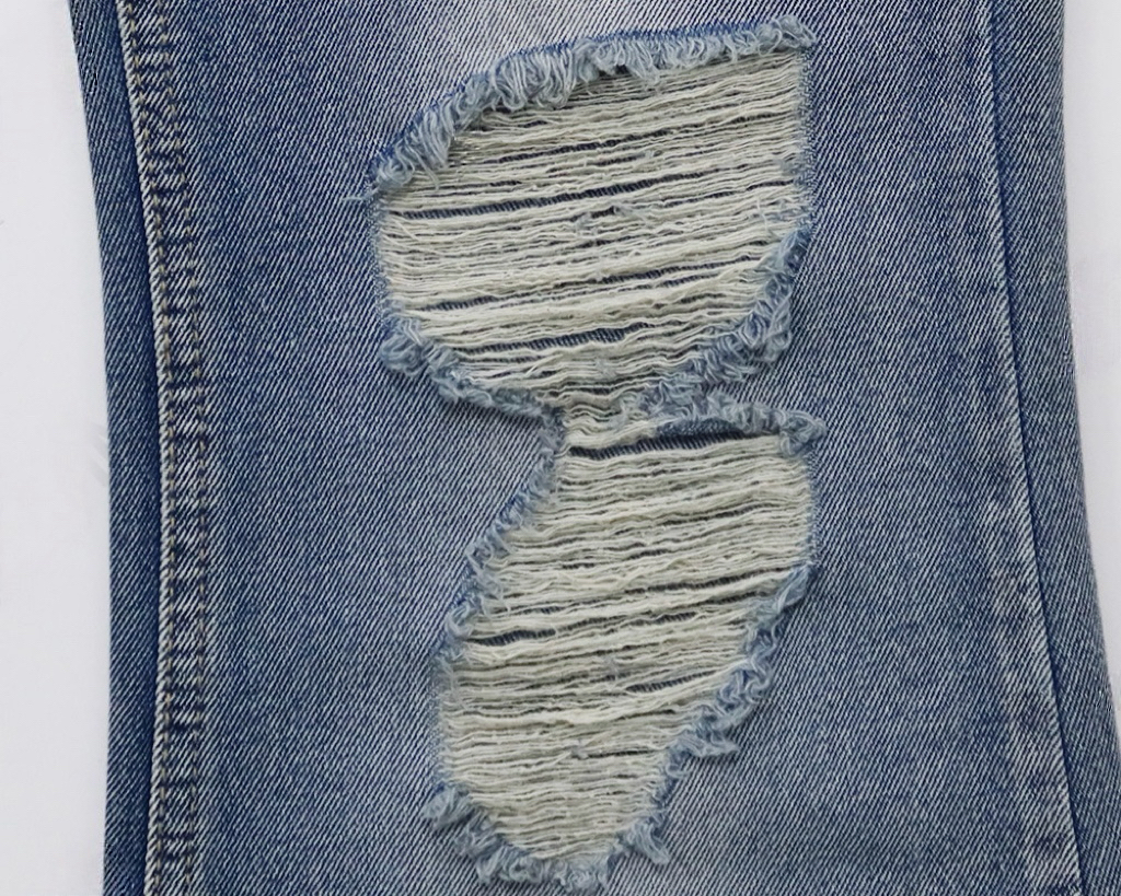 Washed Distressed Flare Jeans