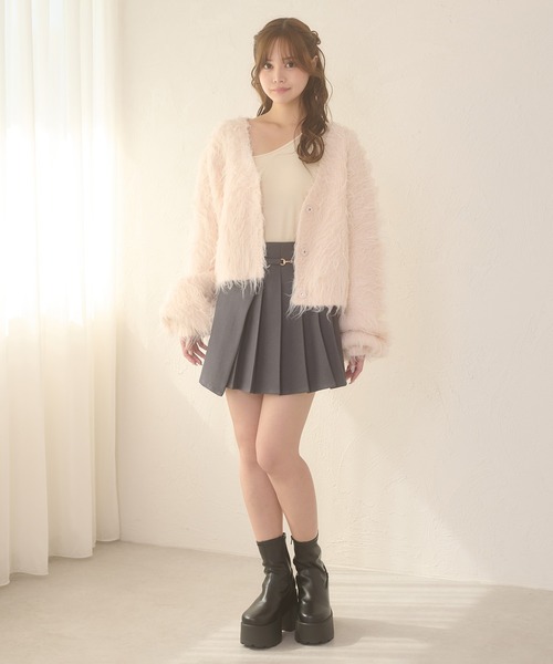 毛絨絨淨色外套