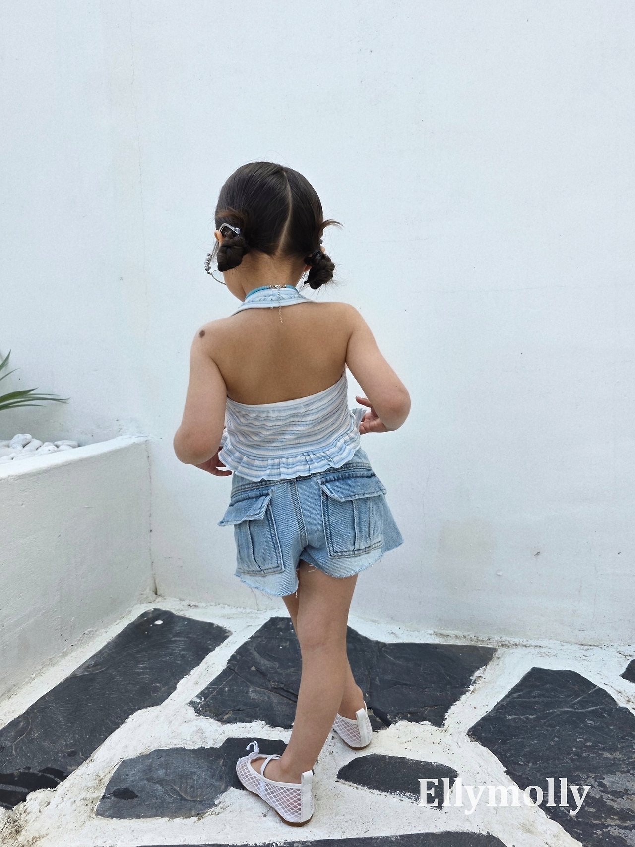 Ellymolly | stripe sleeveless (Blue/green (90-100)