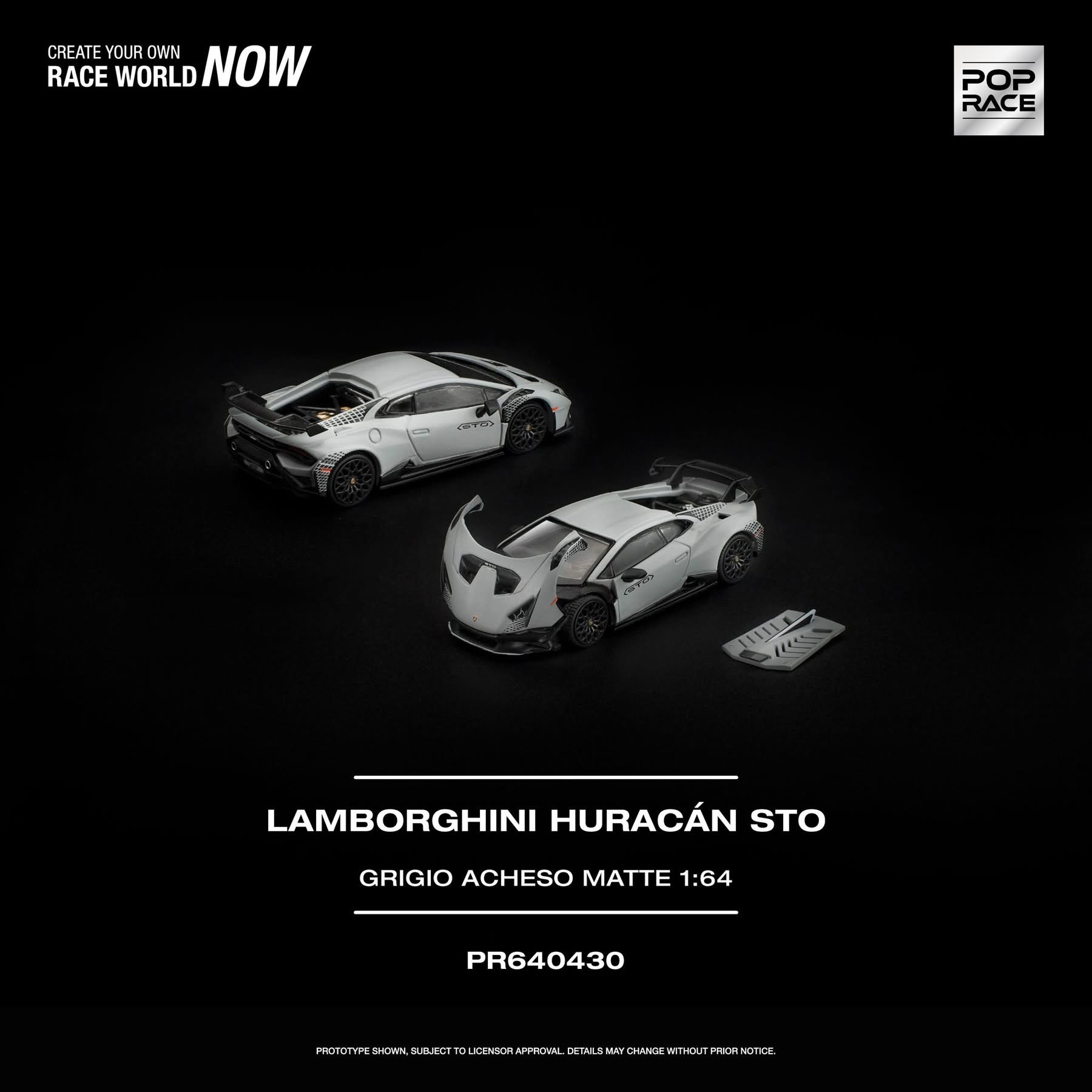 (預訂 Pre Order) Poprace  ( PR640430 ) LAMBORGHINI HURACAN STO GRIGIO ACHESO MATTE