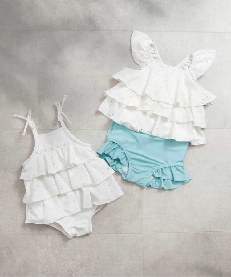 🇯🇵預訂 日本直送🇯🇵Apres les cours兩色多層蕾絲荷葉邊分體泳衣