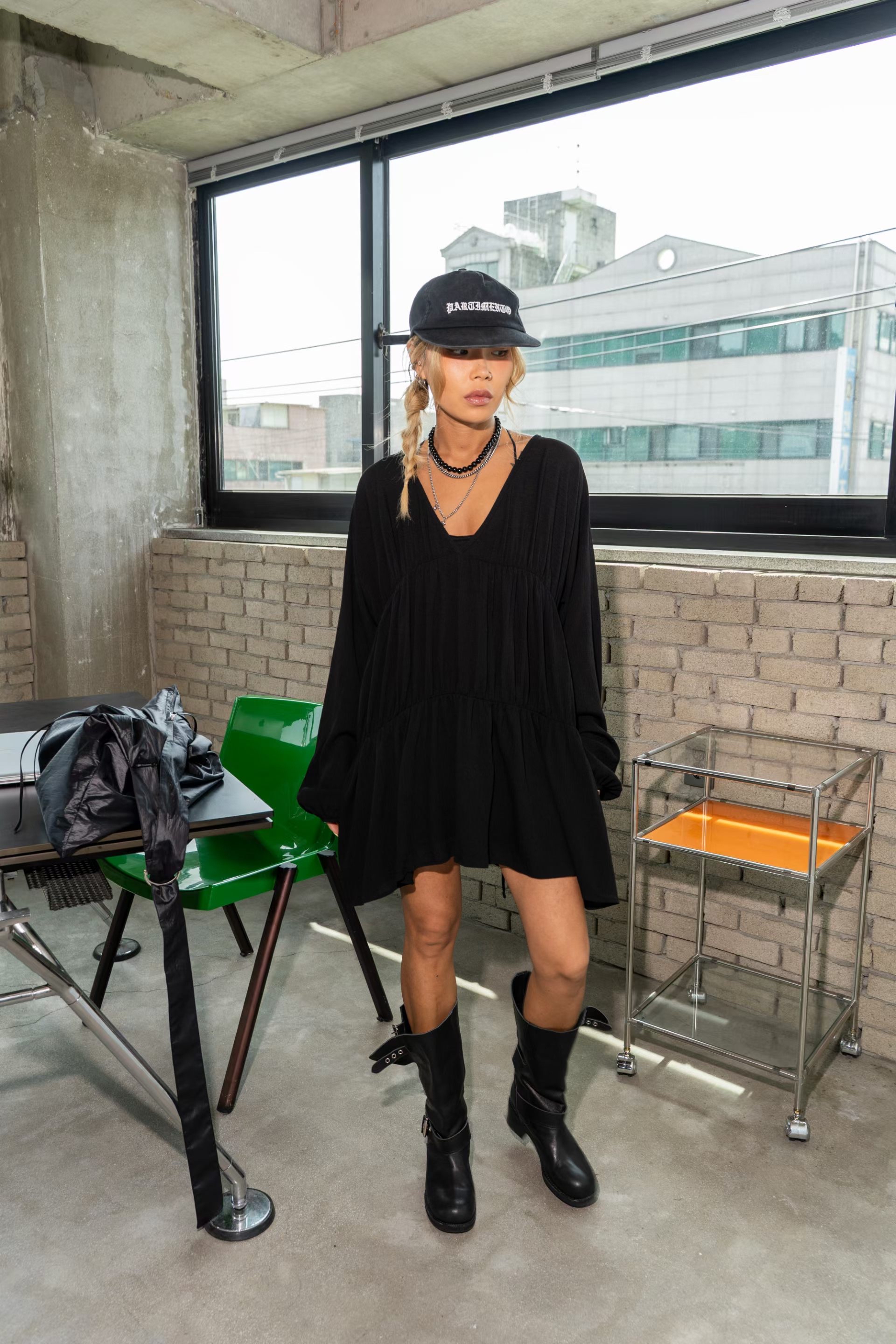 東大門女裝| 2 way Blouse(Green/Whit/Black)