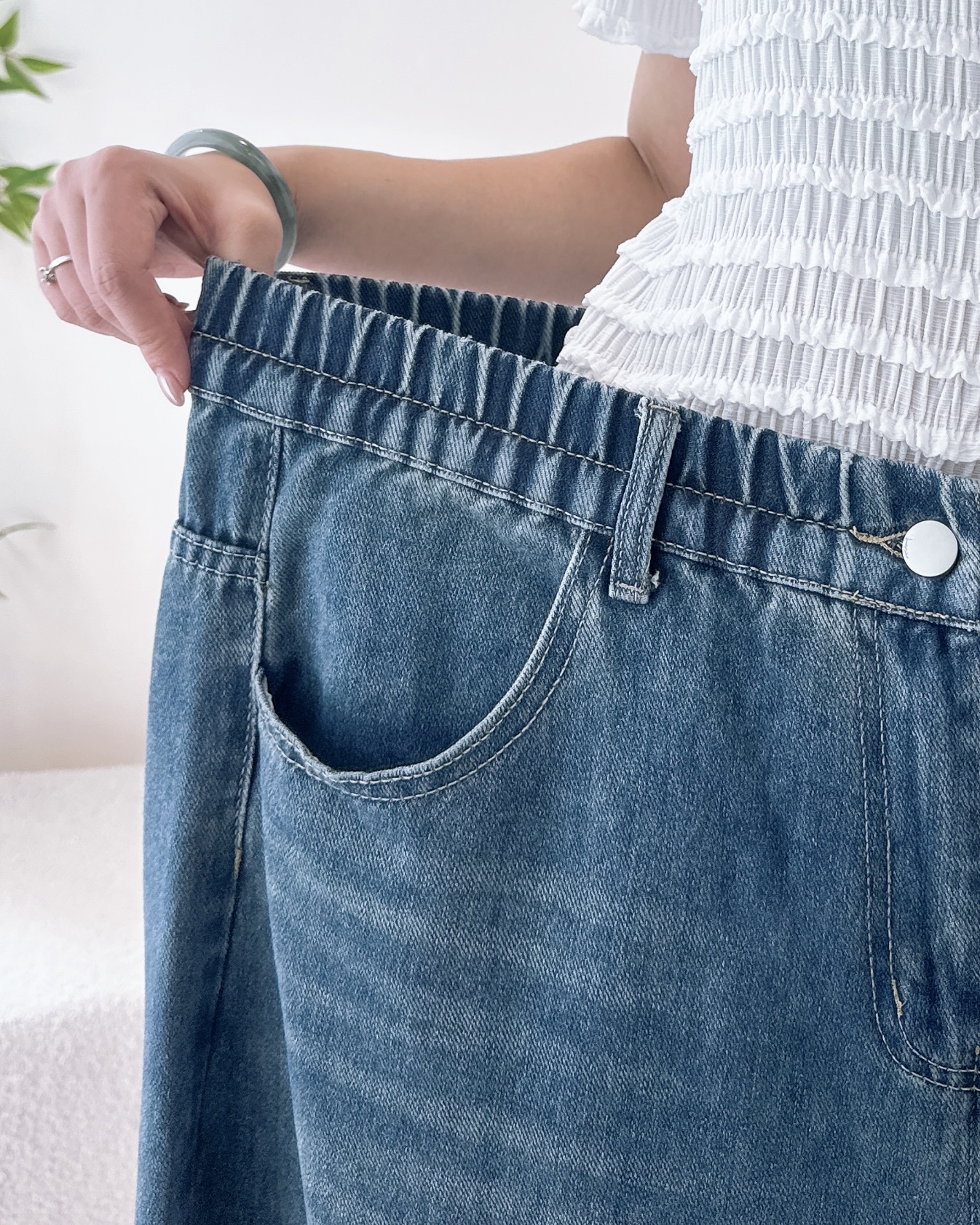 男友風柔軟闊休閒牛