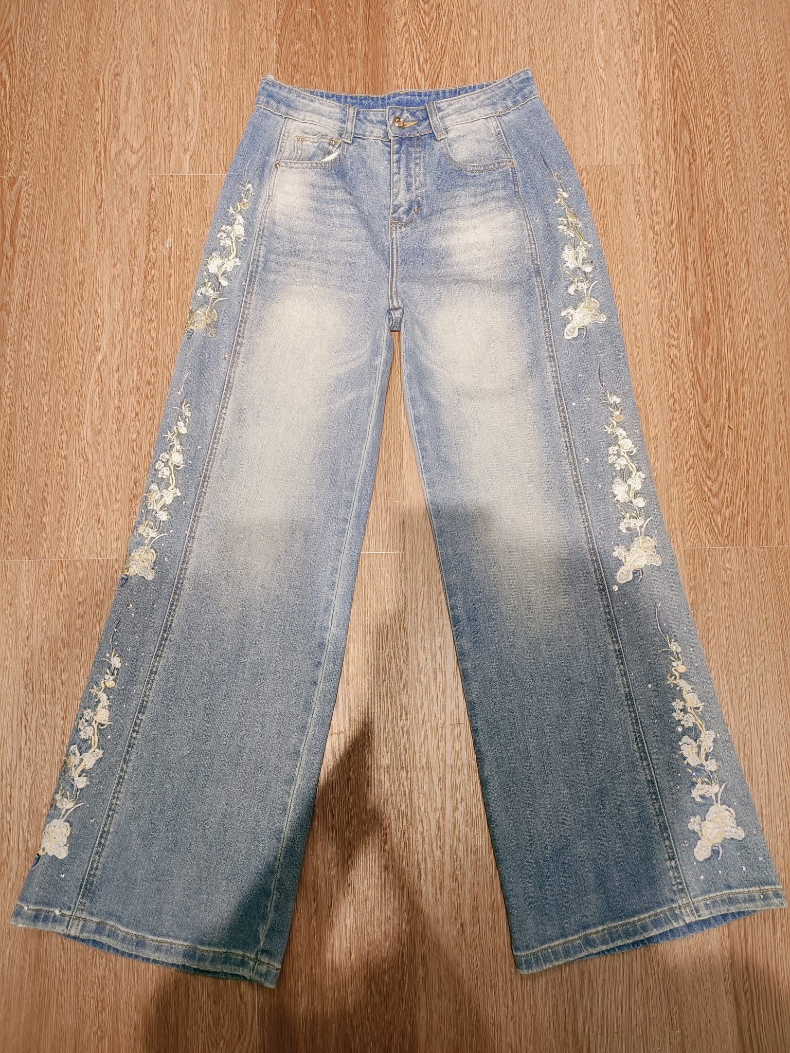 重工刺綉牛仔褲(S28~30寸腰 hip38寸 M30~32寸腰 hip40寸 L32~34寸腰 hip42寸 XL34~36寸腰 hip44寸)