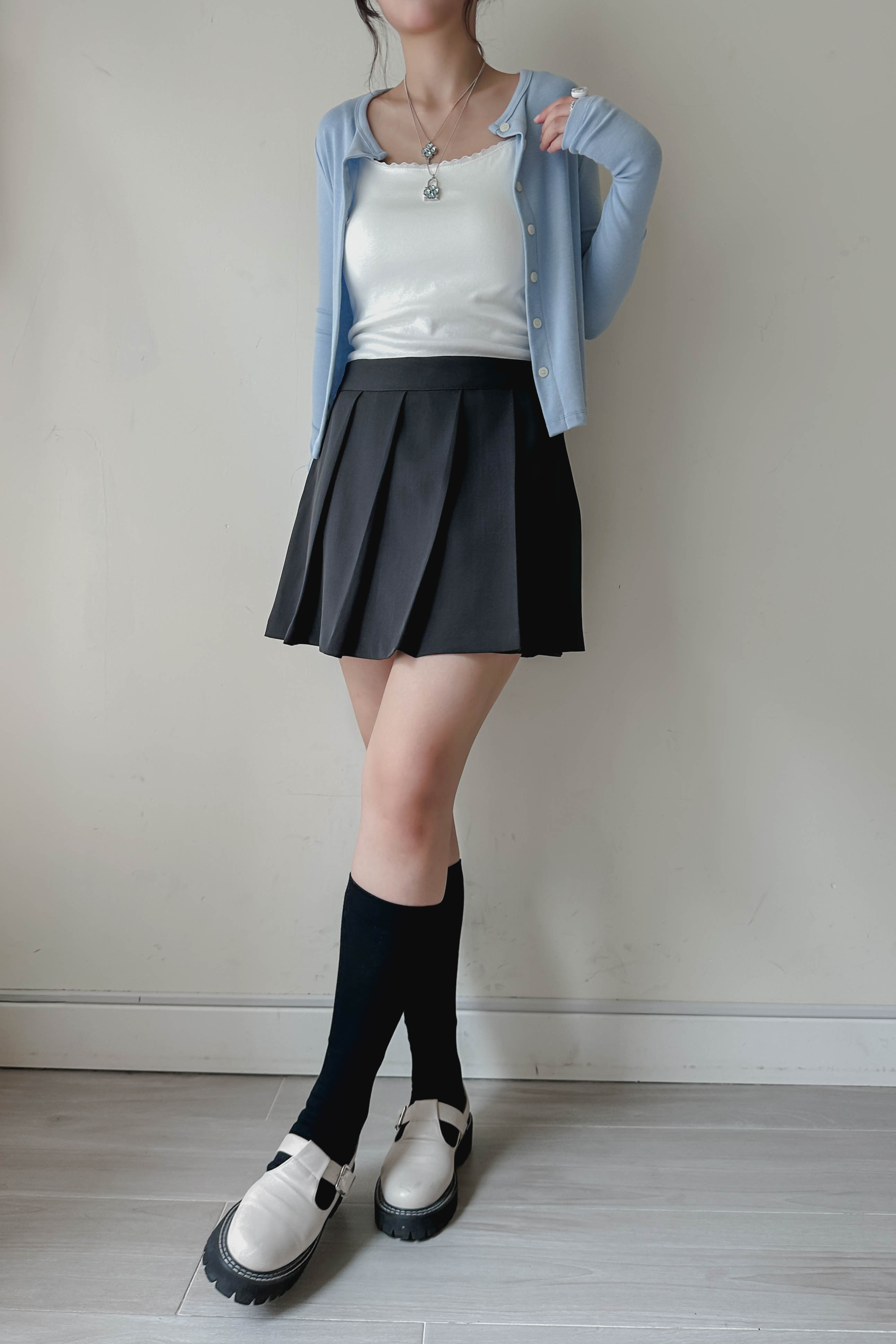 顯瘦打褶西裝裙 [✓防走光西褲]