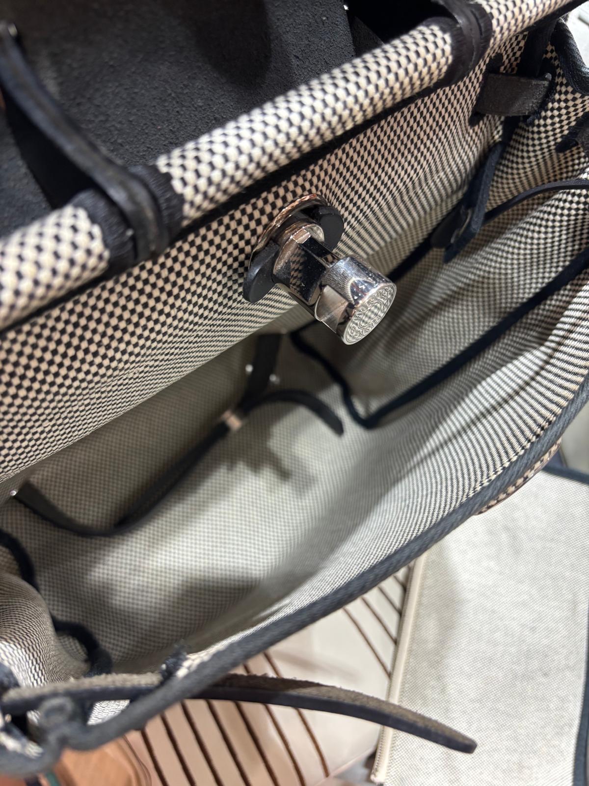 HERMES Herbag backpack Stamp Z Backpack 黑白熊貓