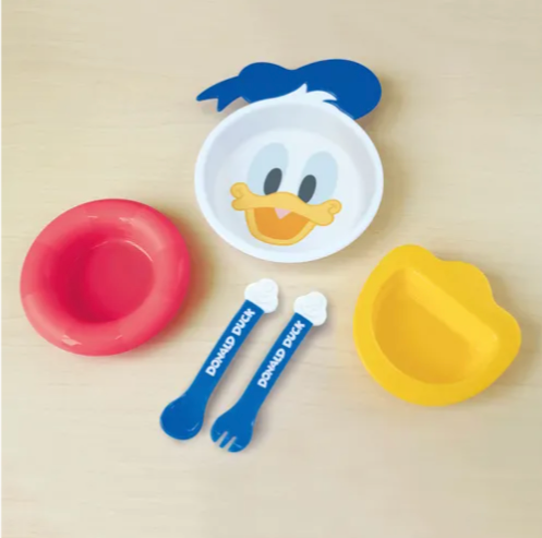 日本製 Donald Duck 唐老鴨 嬰幼兒餐具 可拆式餐盤套裝 平行進口