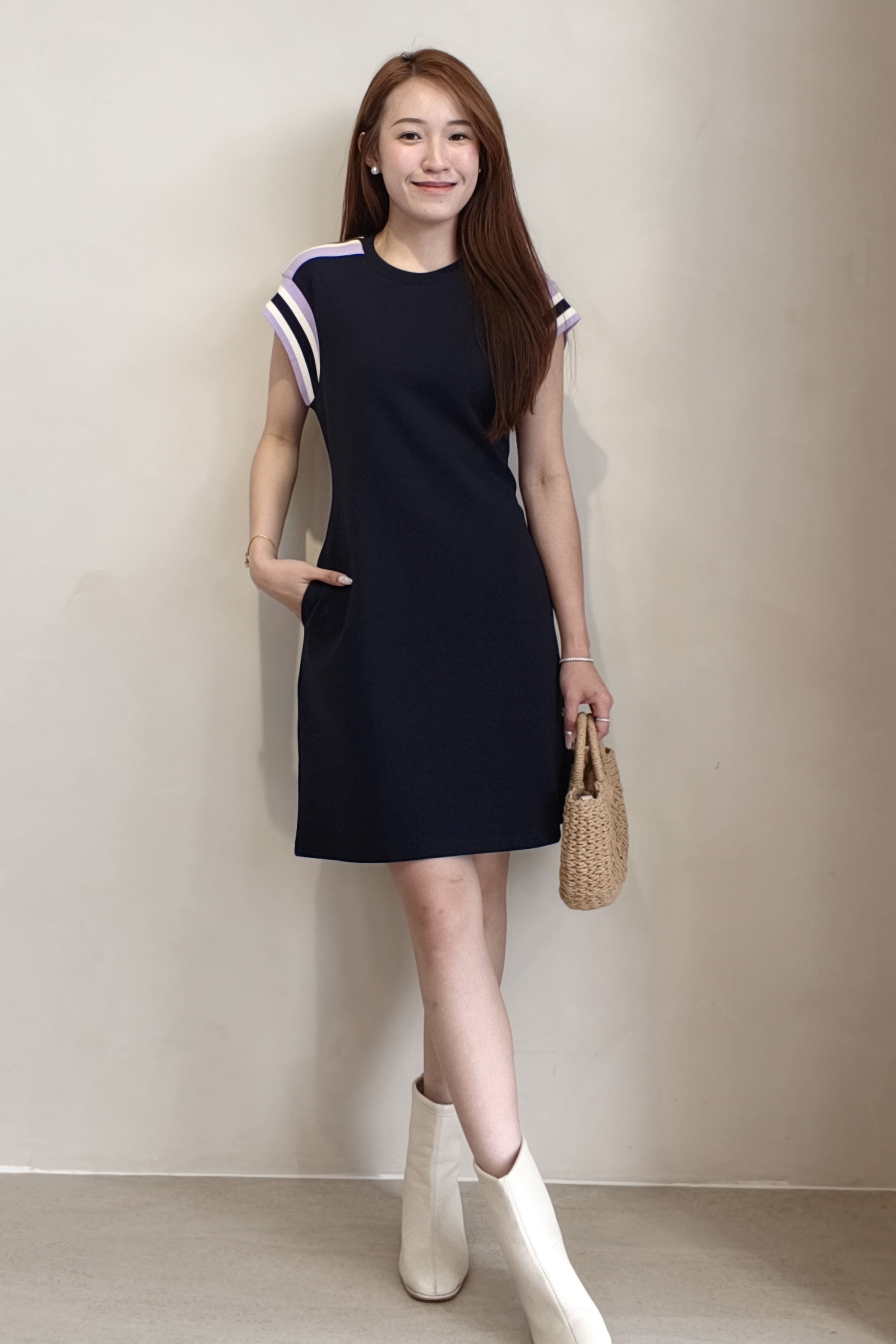 3346 Serena Sporty Stripe Mini Dress