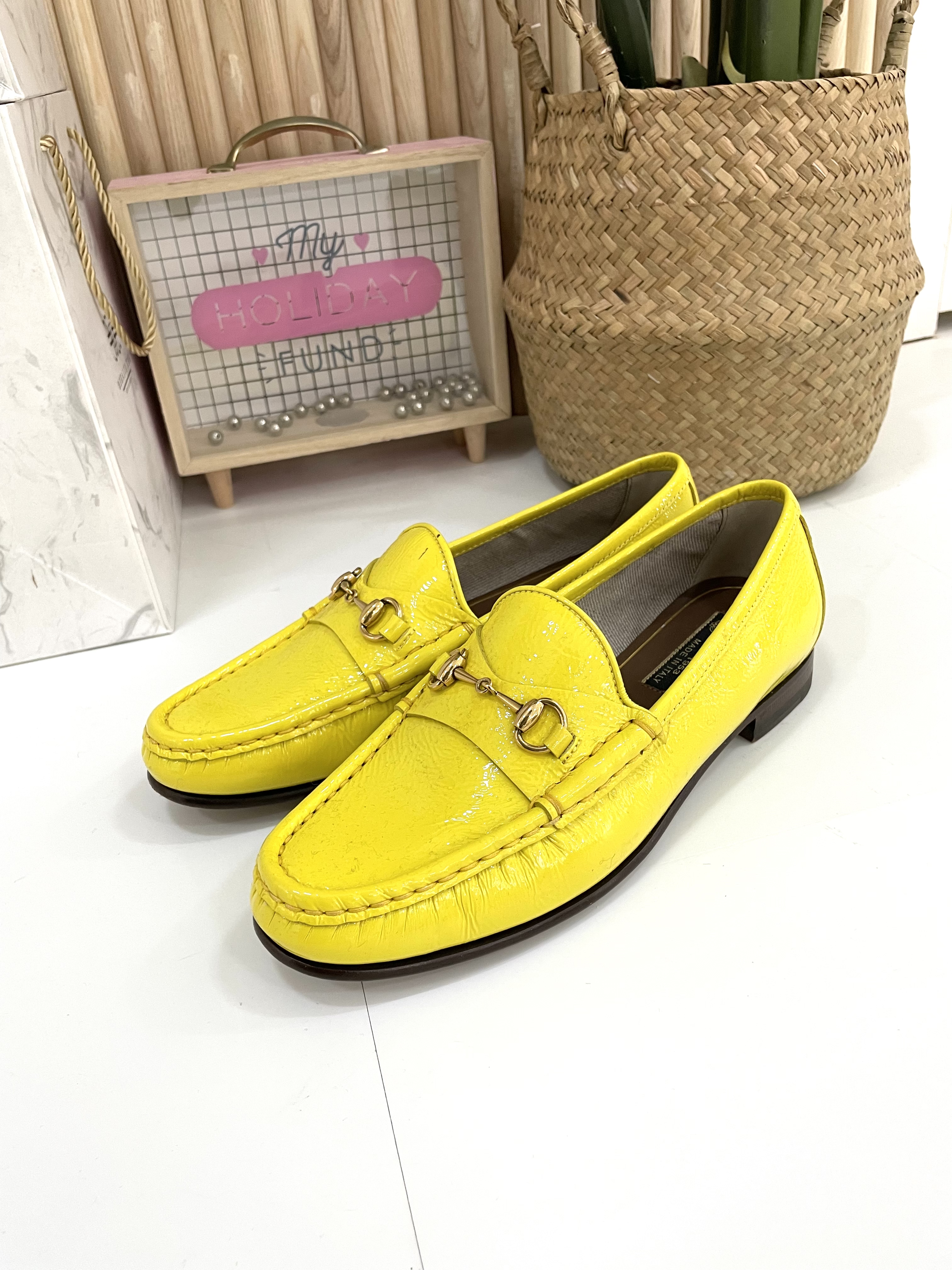 Yellow on sale gucci loafers