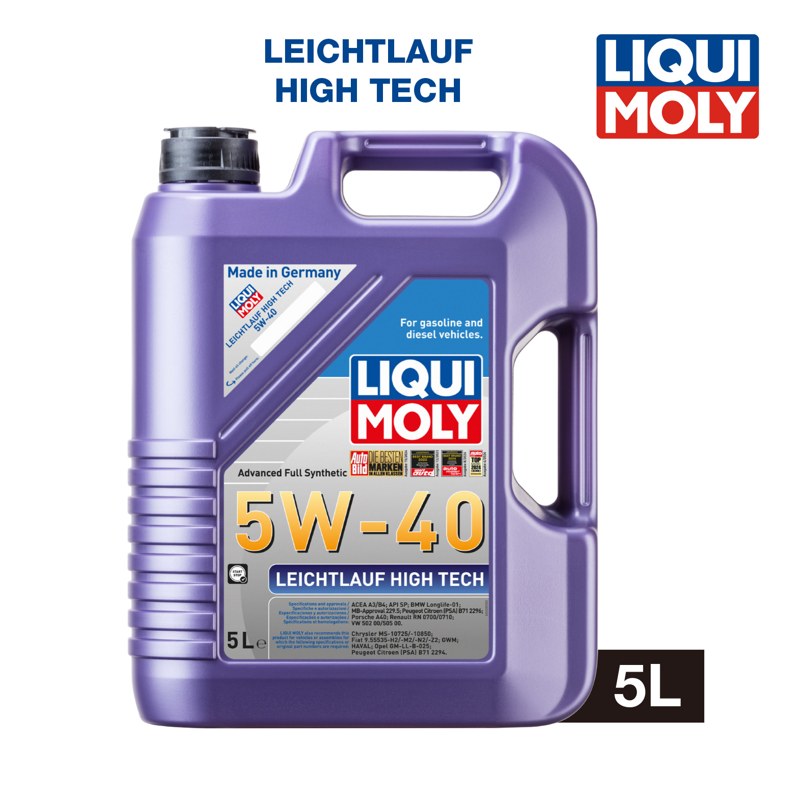 LIQUI MOLY Leichtlauf High Tech 5W-40 (5L) 機油/潤滑油/偈油【原裝行貨】