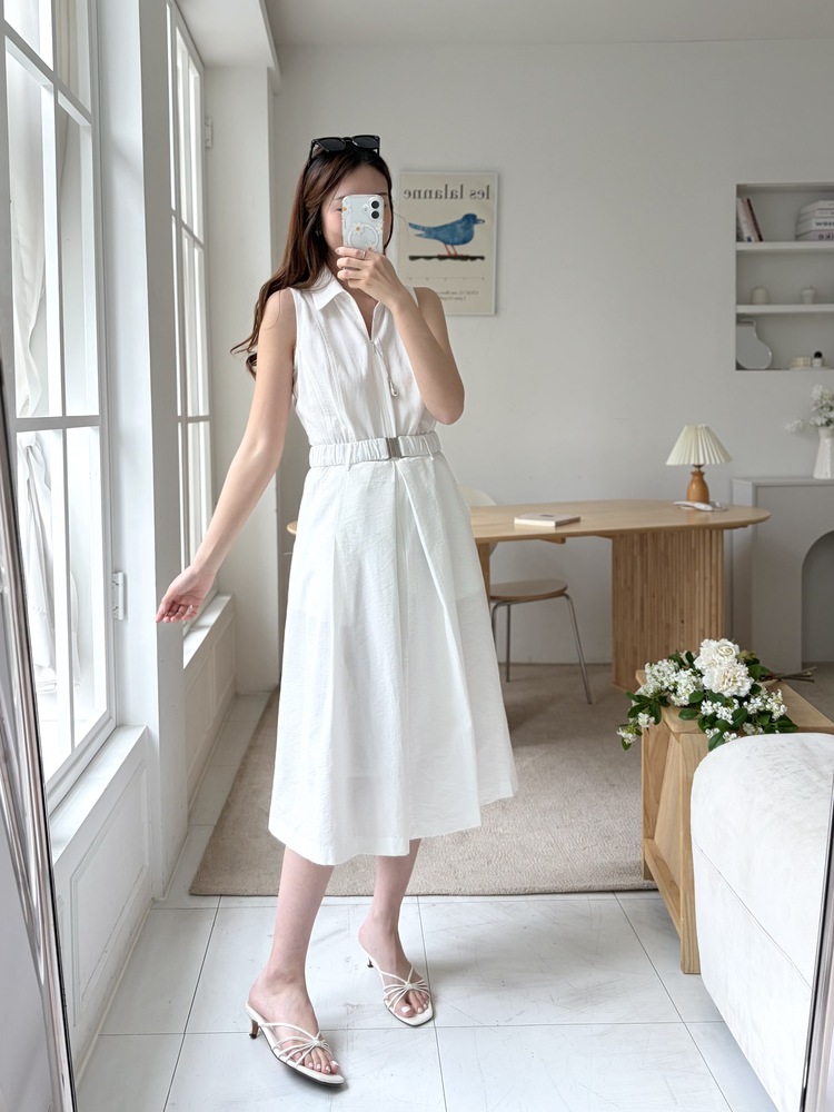 Jardin Belted Zip-Front Dress