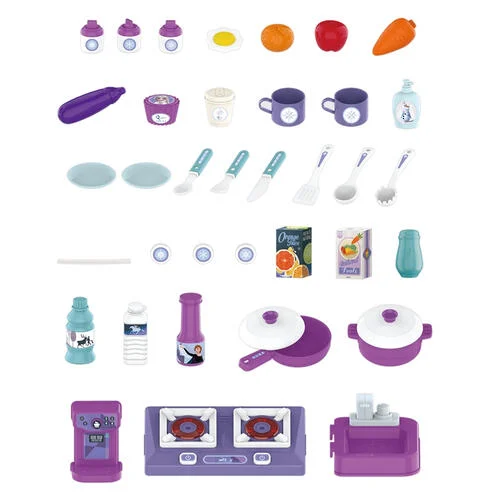 Disney Frozen冰雪奇緣廚房玩具 兒童廚房套裝 女童角色扮演玩具 Elsa Anna 廚房玩具套裝 53件配件