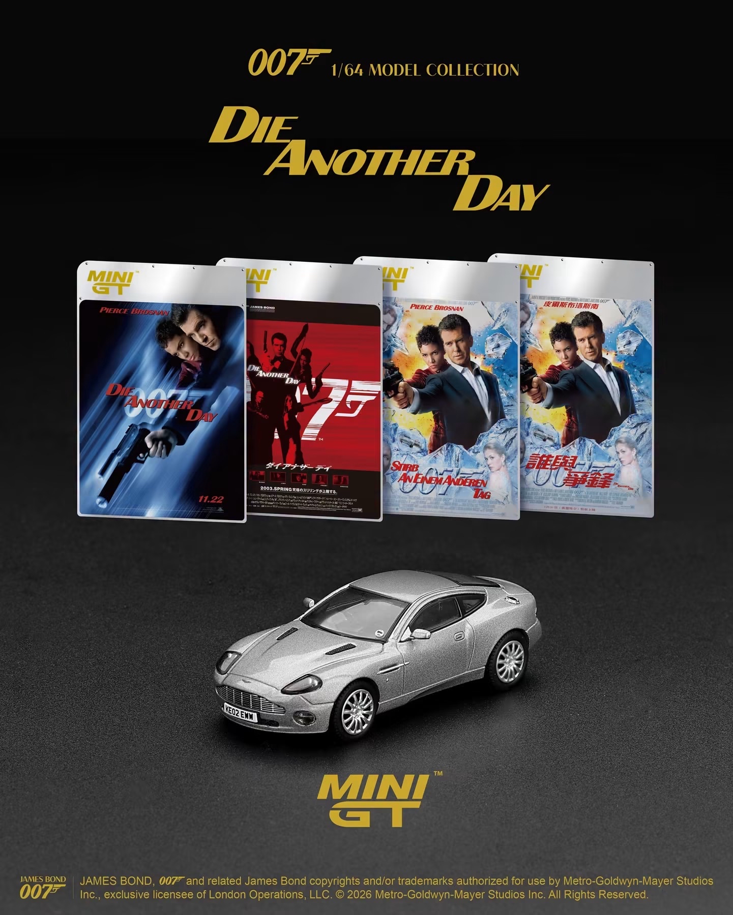 (預訂 Pre Order) MINI GT  ( MGT00926-007E ) Aston Martin V12 Vanquish "Die Another Day" / English Blister Packaging