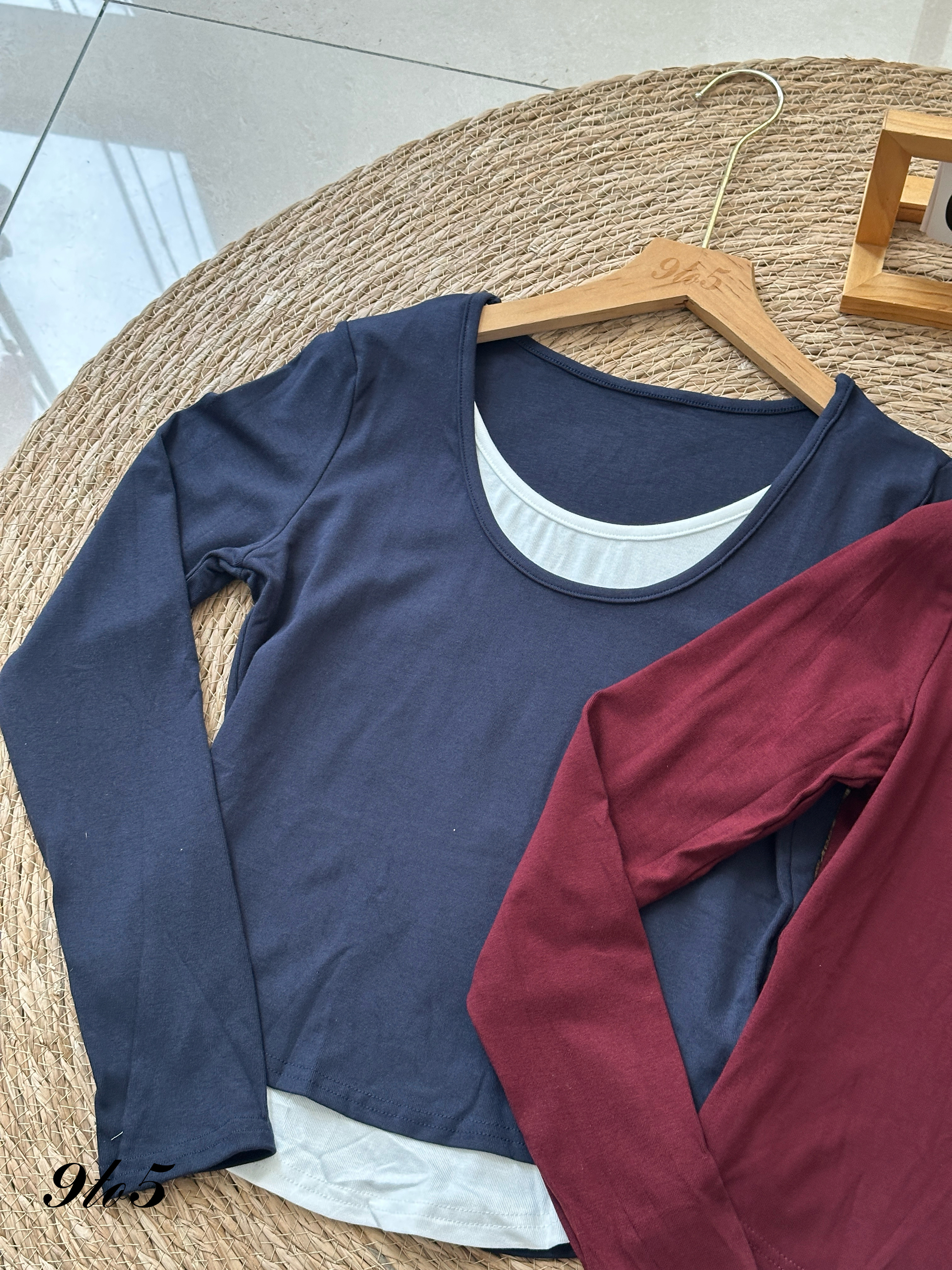 T3992 Fake Two-Piece Top - 4 Colors