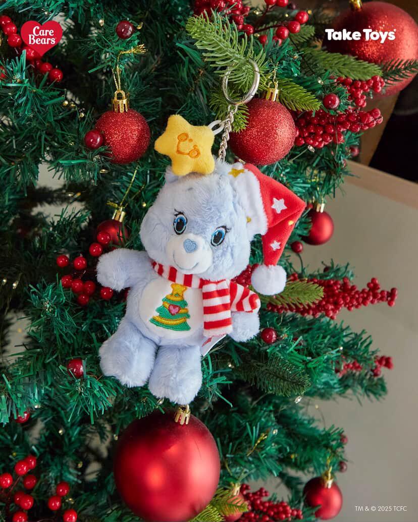聖誕 Care Bears 毛絨鑰匙扣 - 節日歡樂隨身攜帶