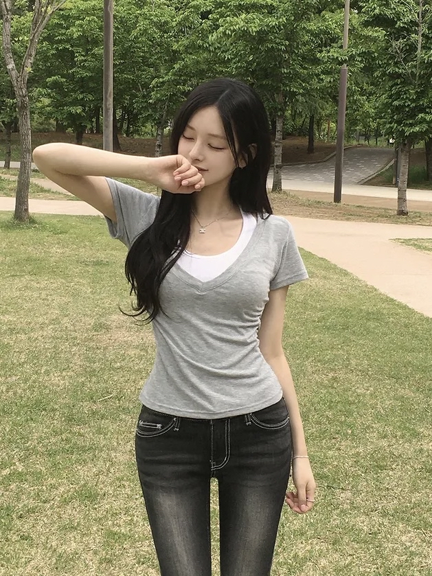 Halter Neck Layered V-Neck Top