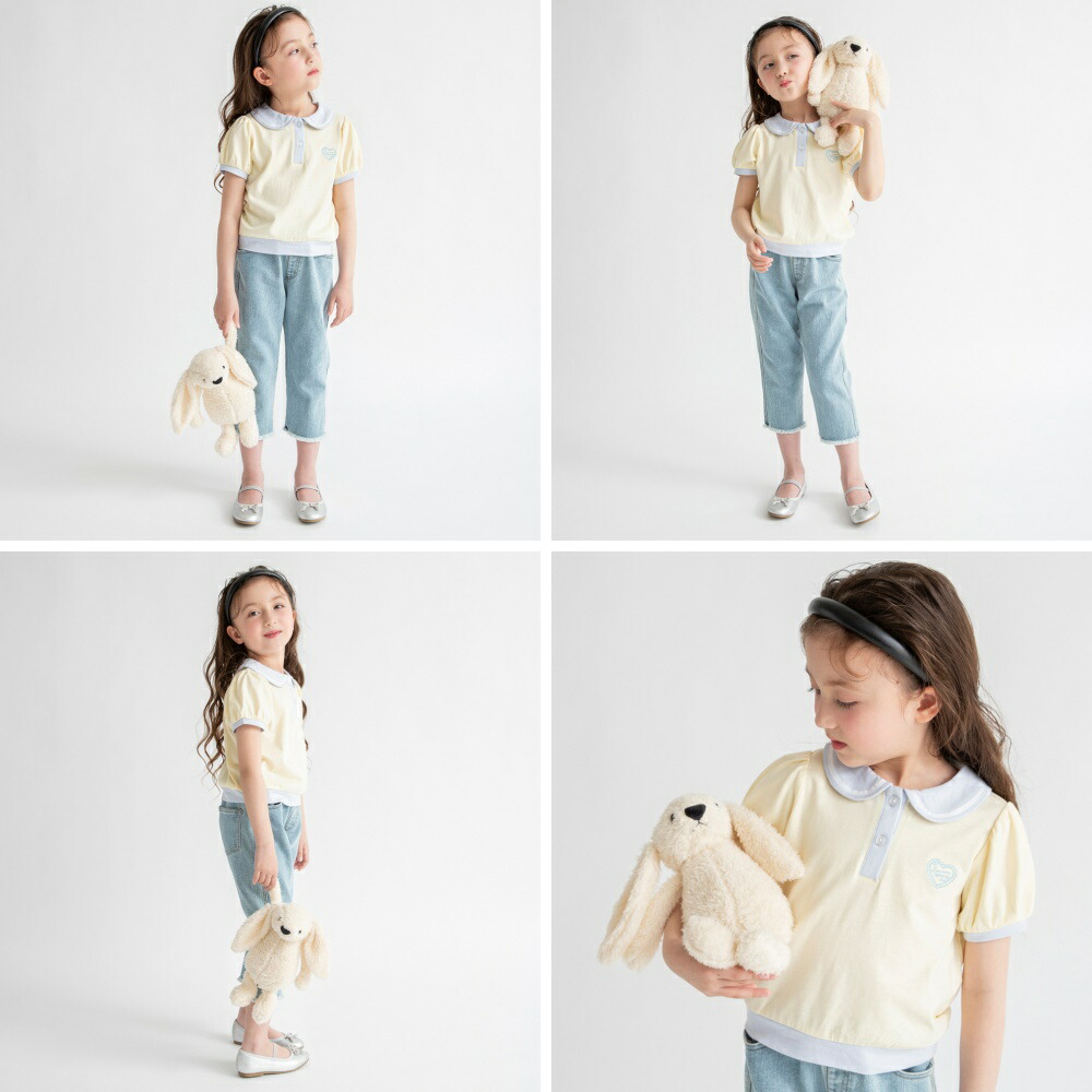 🆕【⭐訂購⭐】🇯🇵日本直送🌀學院風 愛心刺繡 接觸涼感 泡泡袖 Polo上衣［2款選］🌀 [ELFA-0027][260703]