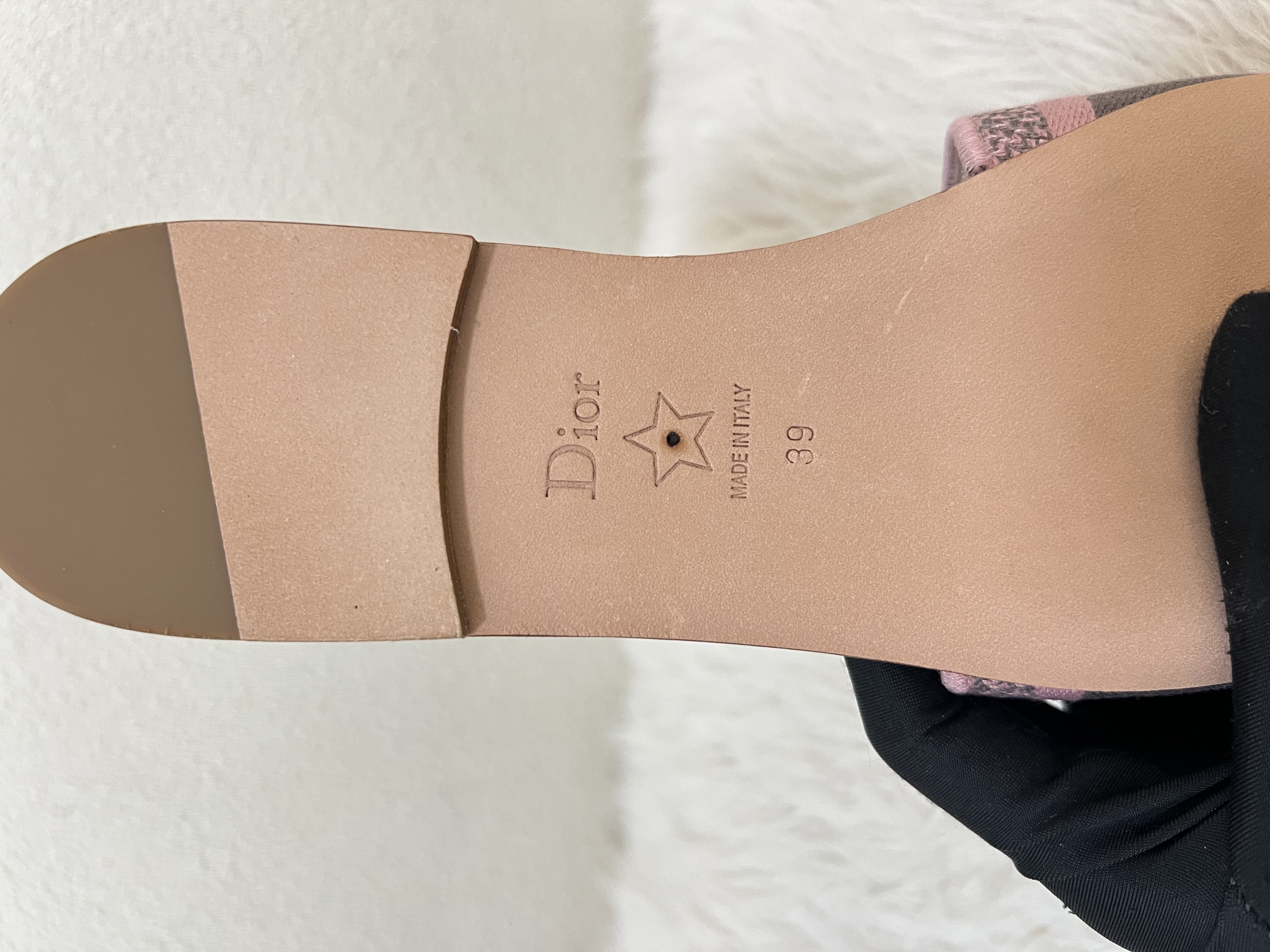 Unused Item Christian Dior Canvas Toile De Jouy Embroidered Dway Flat Slide Sandals/ Product Code: 26022009