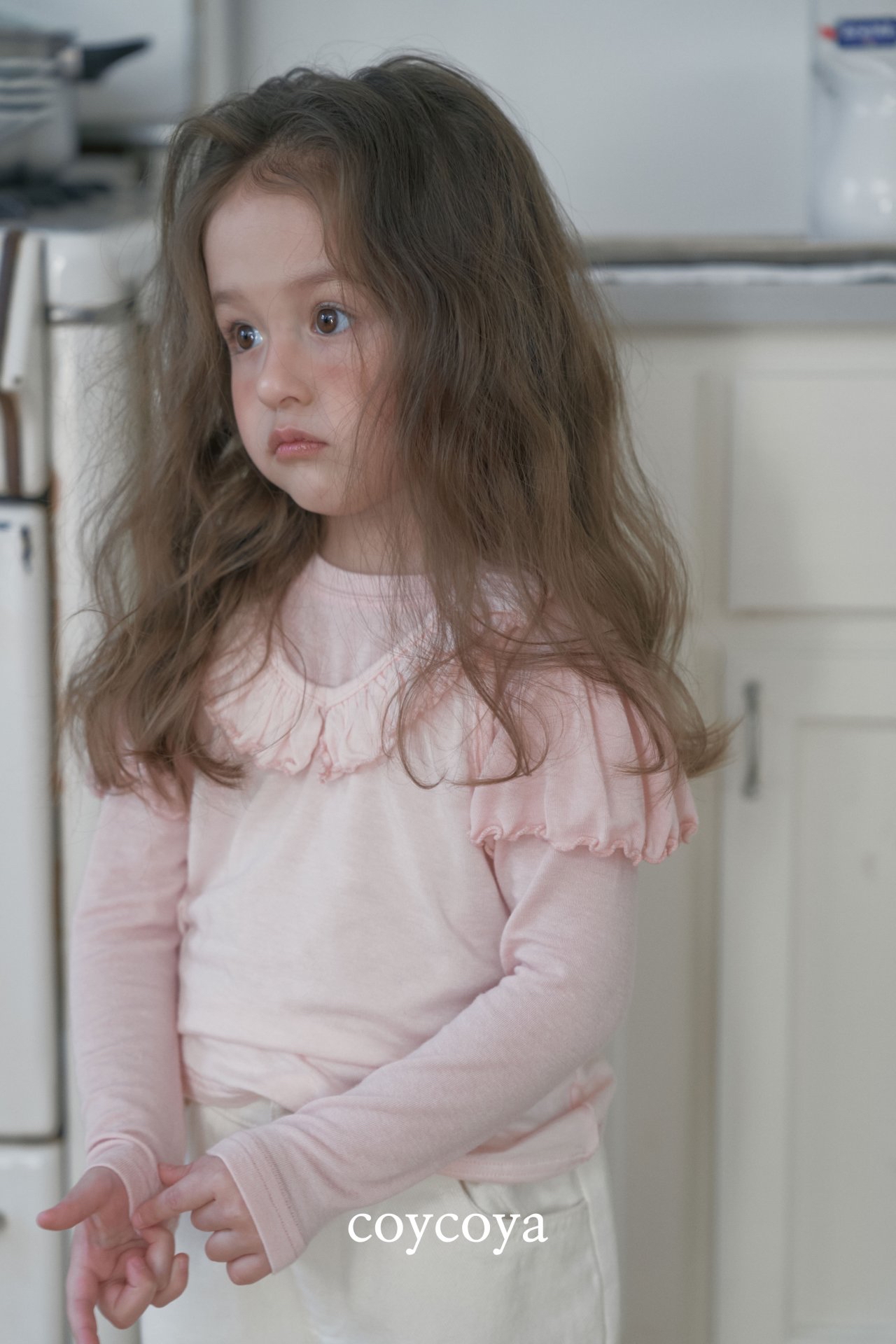 🌸預訂 韓國直送🌸🇰🇷COYCOYA兩色皺褶荷葉邊V領背心